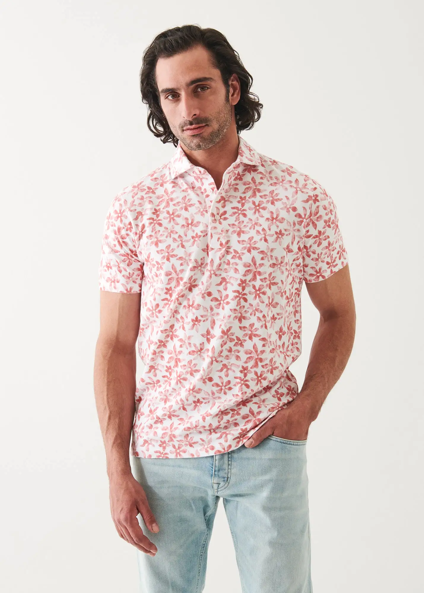 PIMA COTTON STRETCH PRINTED POLO