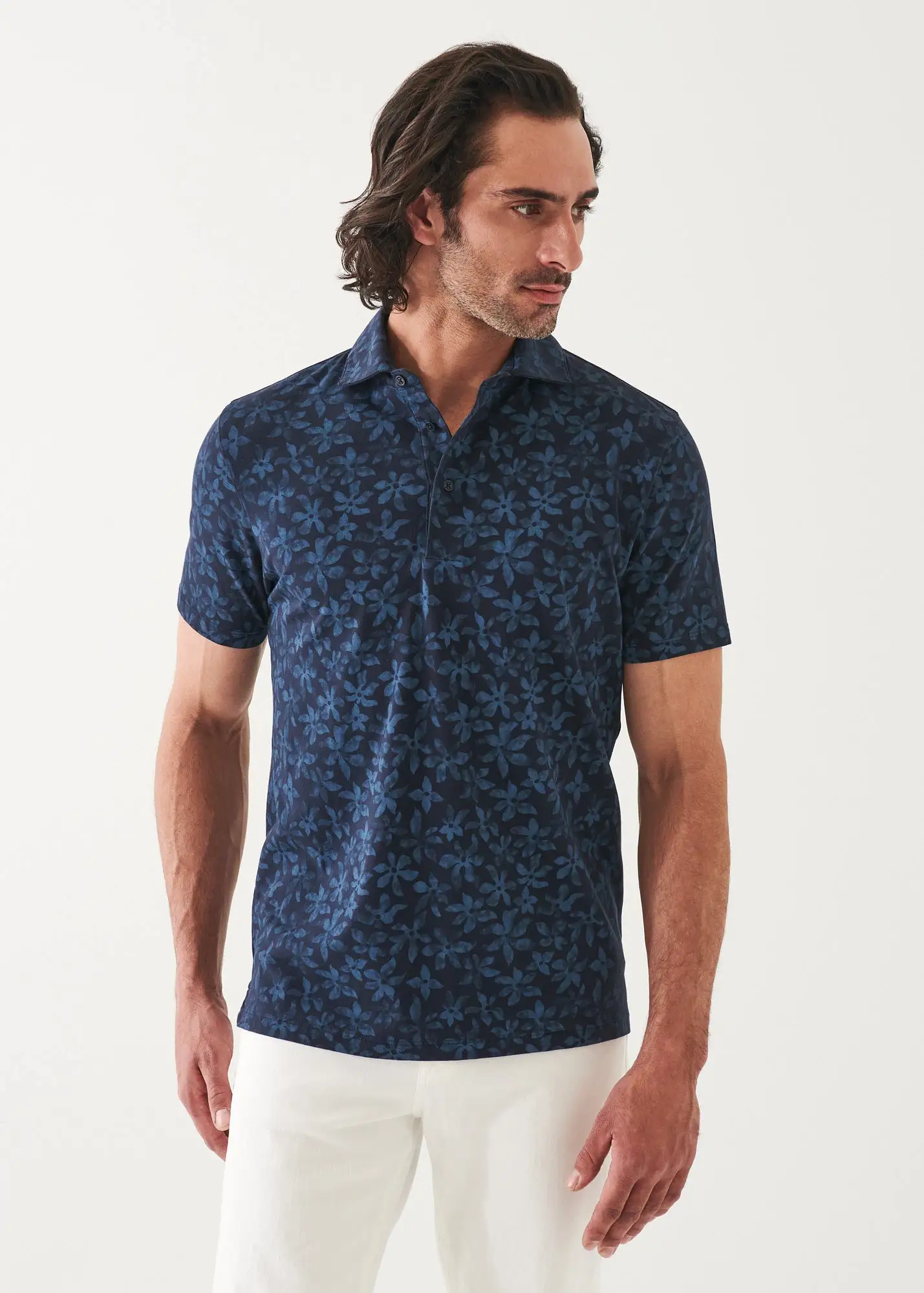 PIMA COTTON STRETCH PRINTED POLO