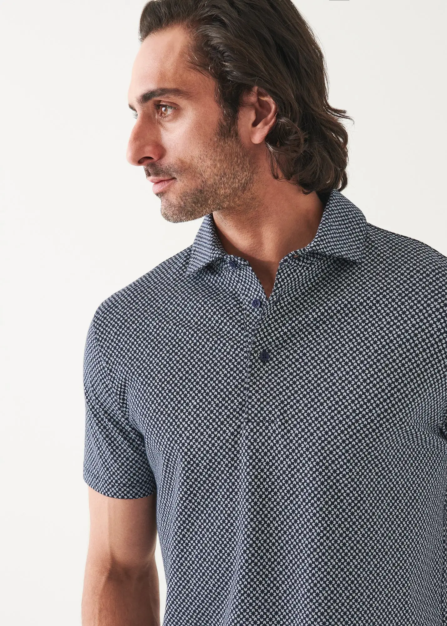 PIMA COTTON STRETCH PRINTED POLO