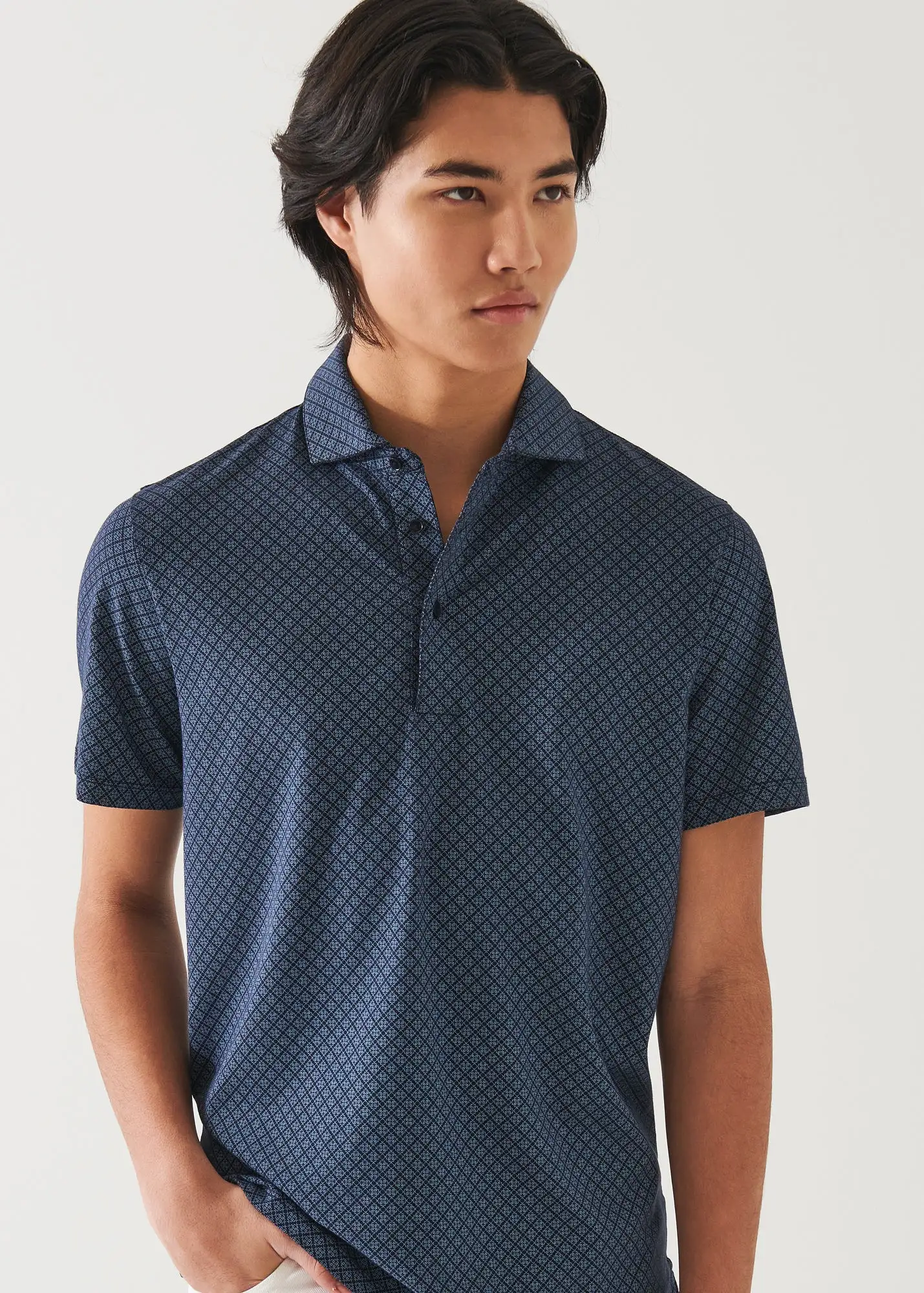 PIMA COTTON STRETCH PRINTED POLO