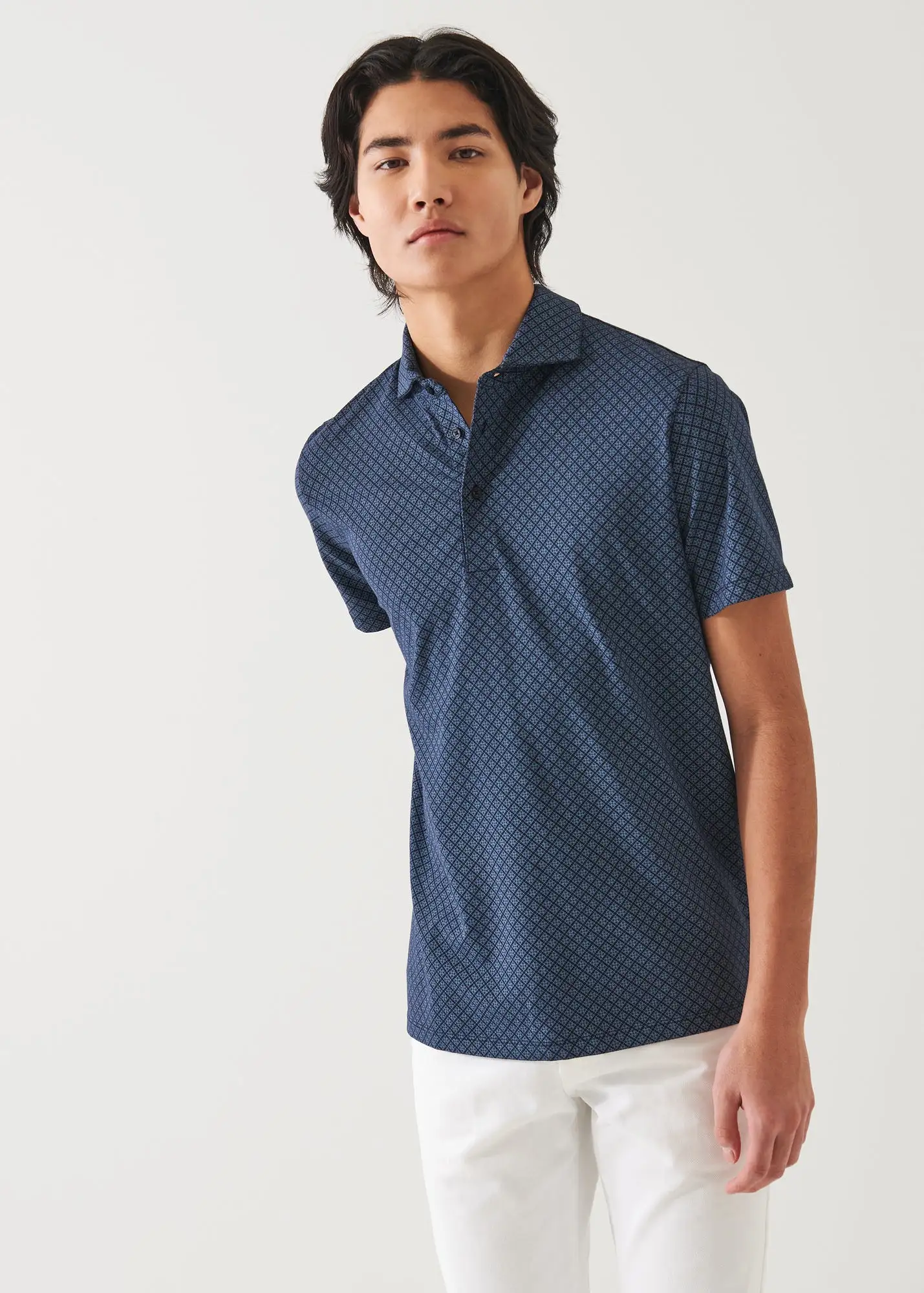 PIMA COTTON STRETCH PRINTED POLO