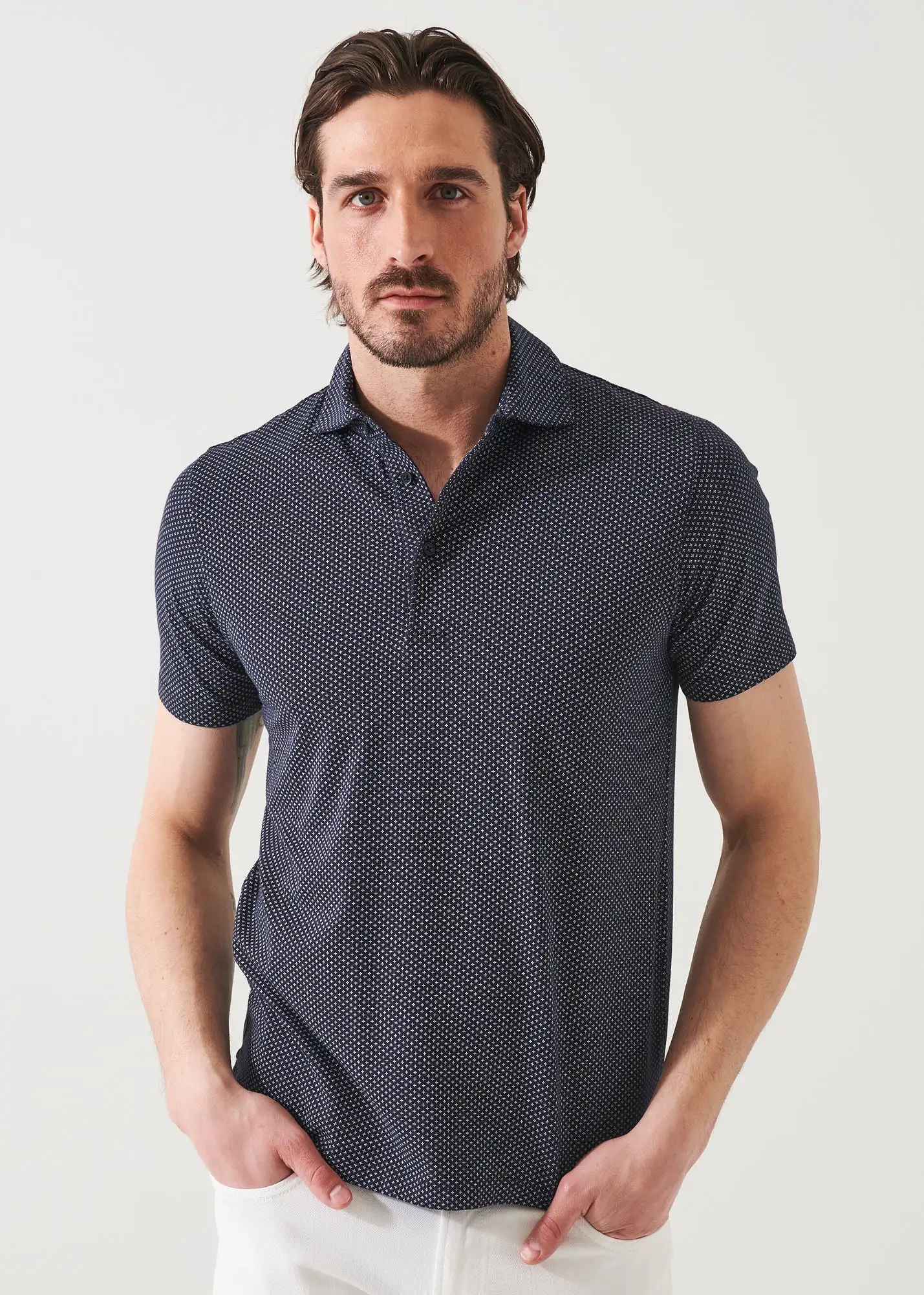 PIMA COTTON STRETCH PRINTED POLO