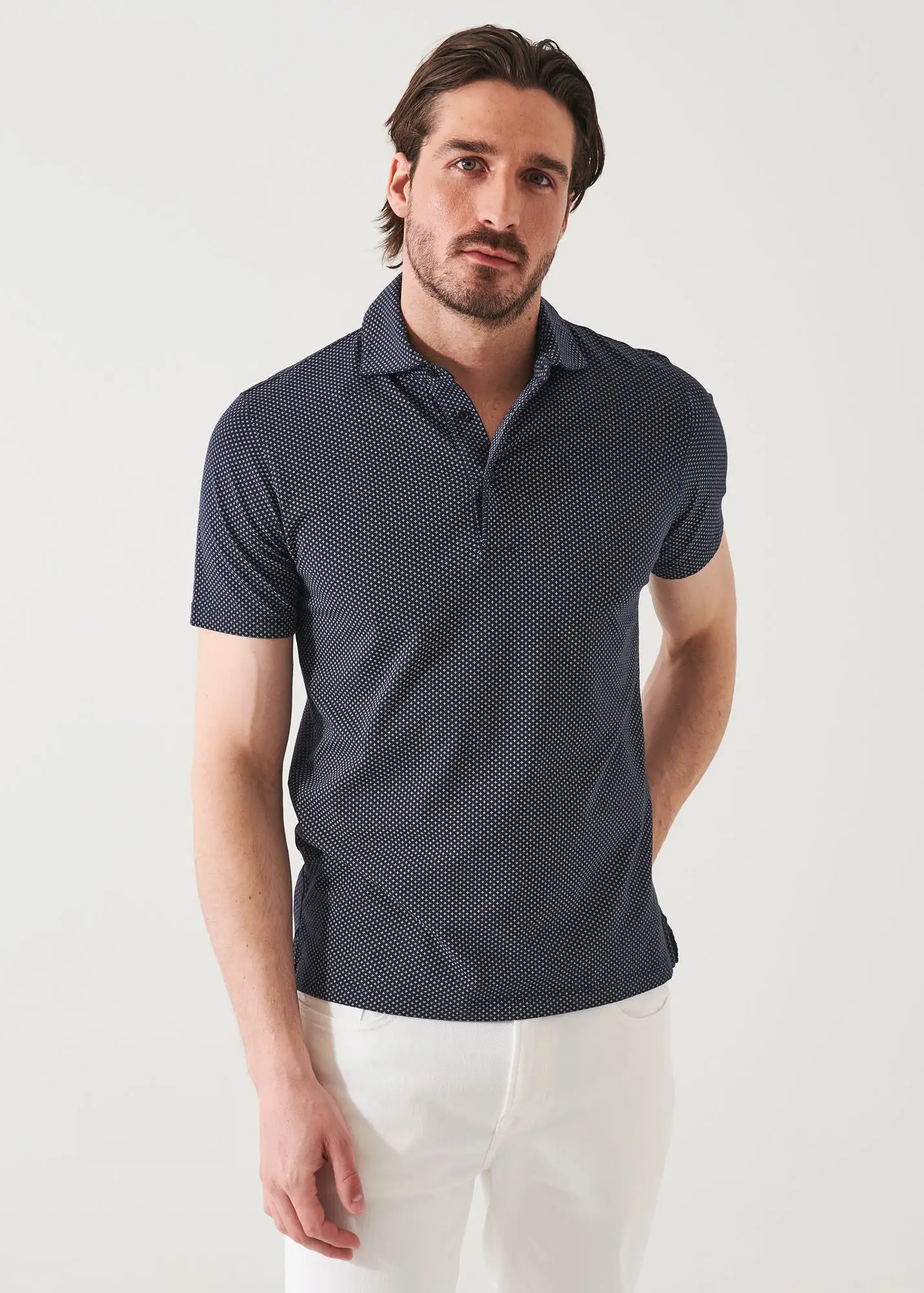 PIMA COTTON STRETCH PRINTED POLO