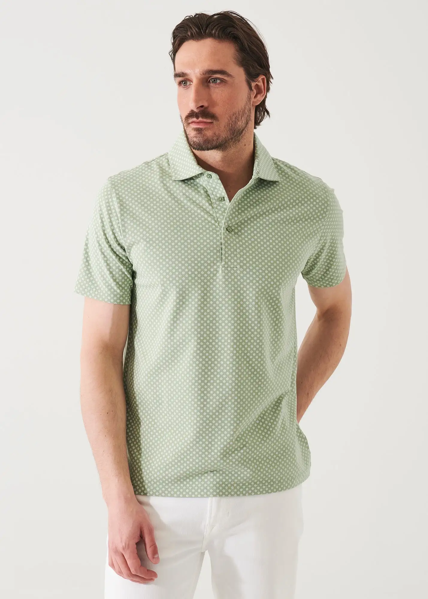 PIMA COTTON STRETCH PRINTED POLO