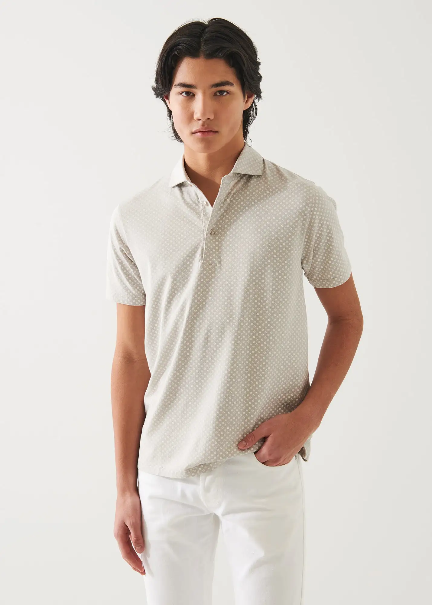 PIMA COTTON STRETCH PRINTED POLO