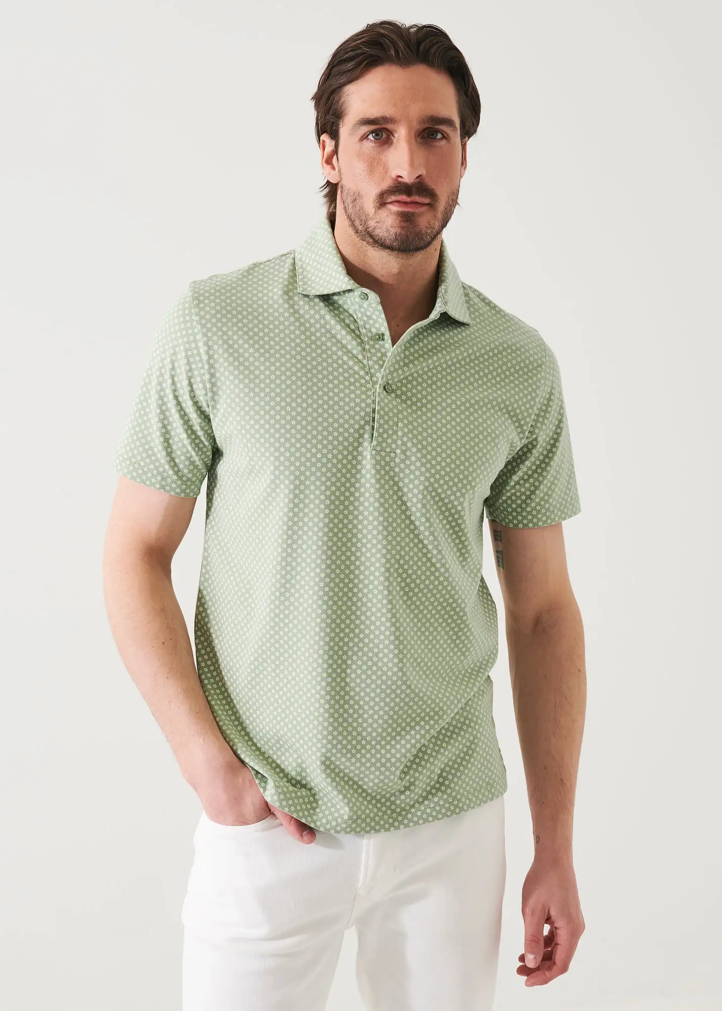 PIMA COTTON STRETCH PRINTED POLO