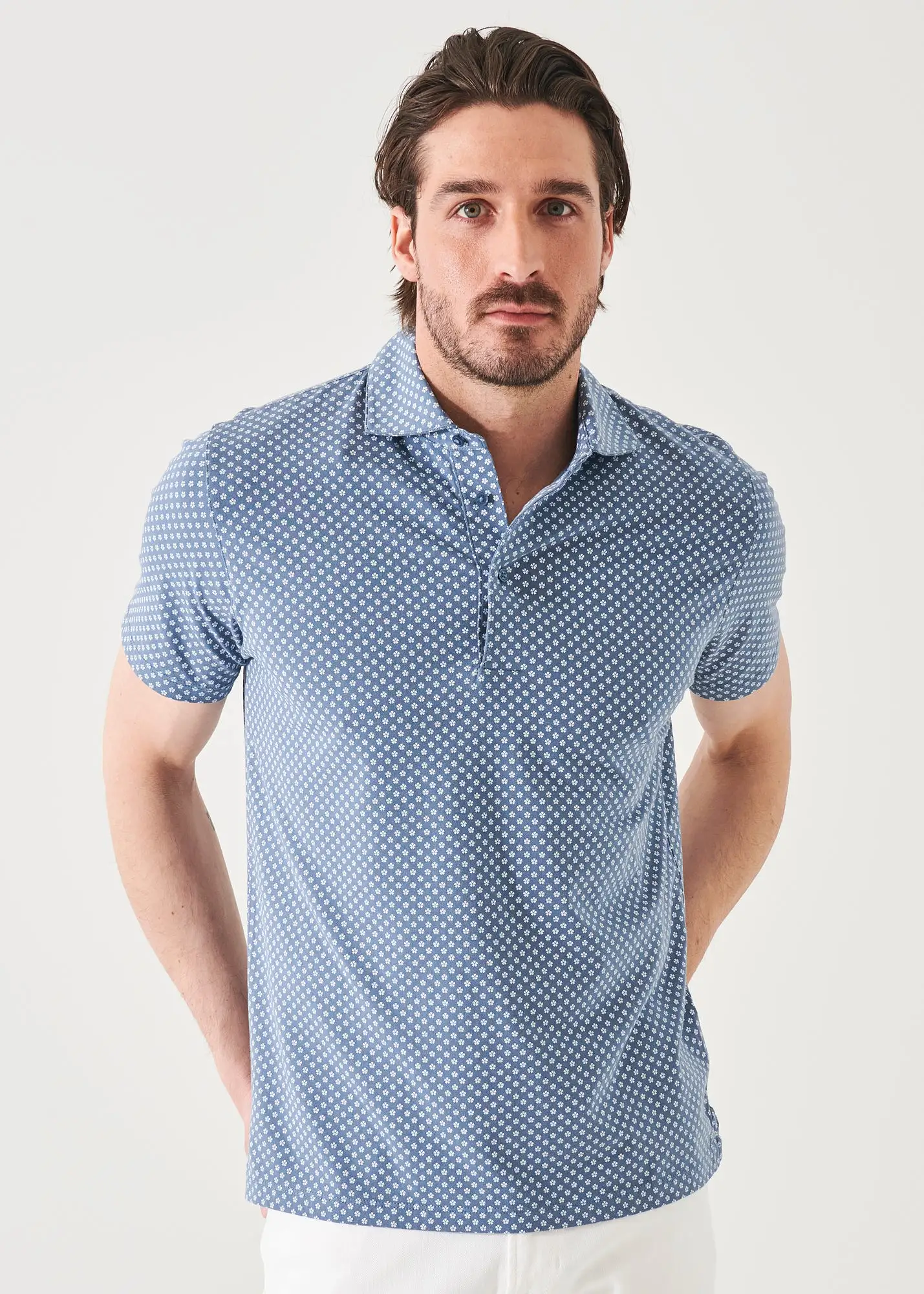 PIMA COTTON STRETCH PRINTED POLO