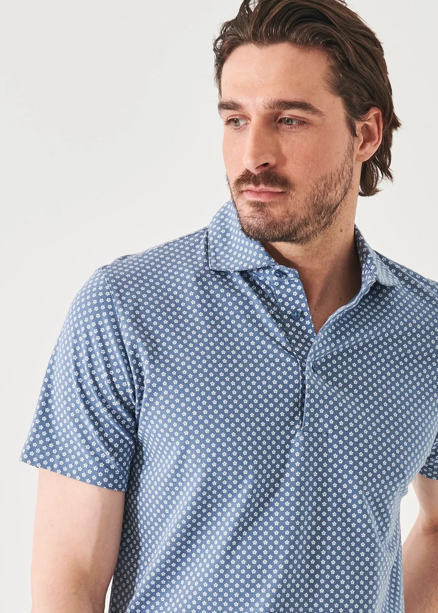 PIMA COTTON STRETCH PRINTED POLO