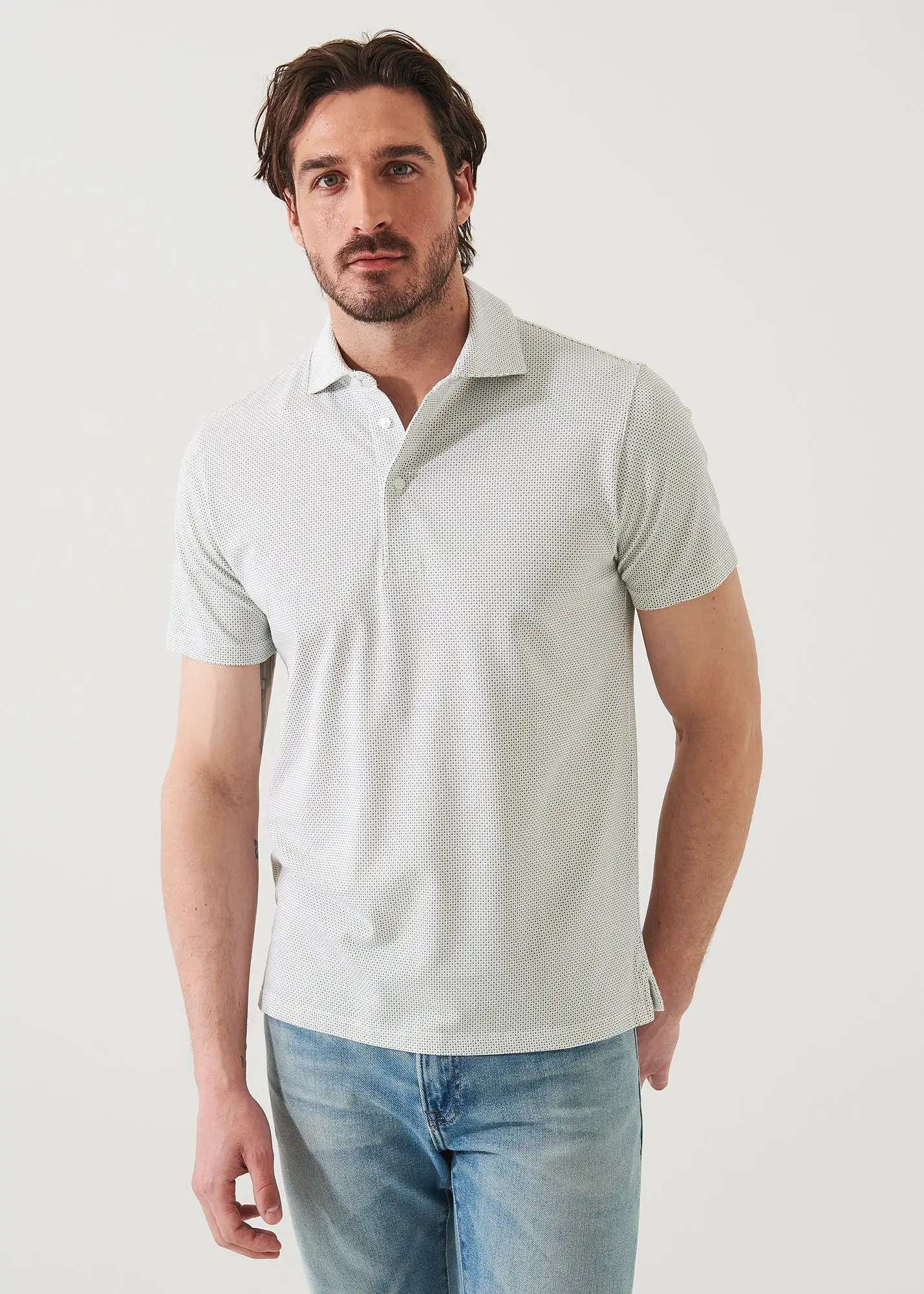 PIMA COTTON STRETCH PRINTED POLO