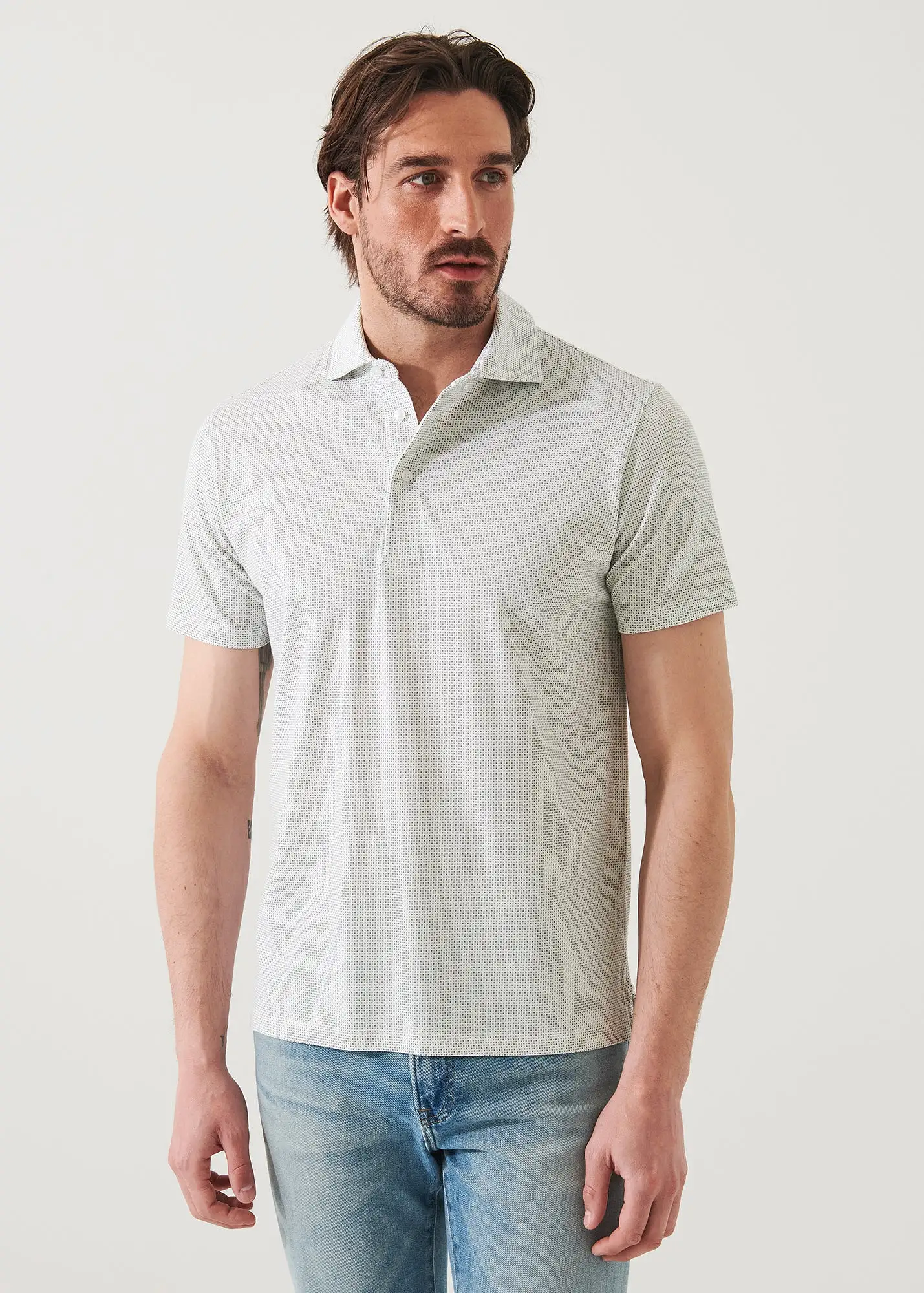 PIMA COTTON STRETCH PRINTED POLO