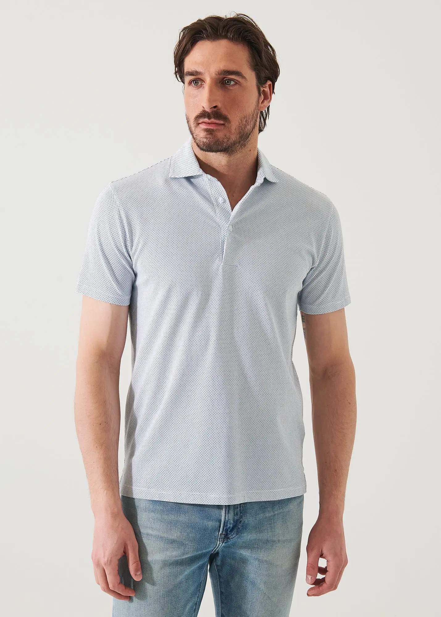 PIMA COTTON STRETCH PRINTED POLO