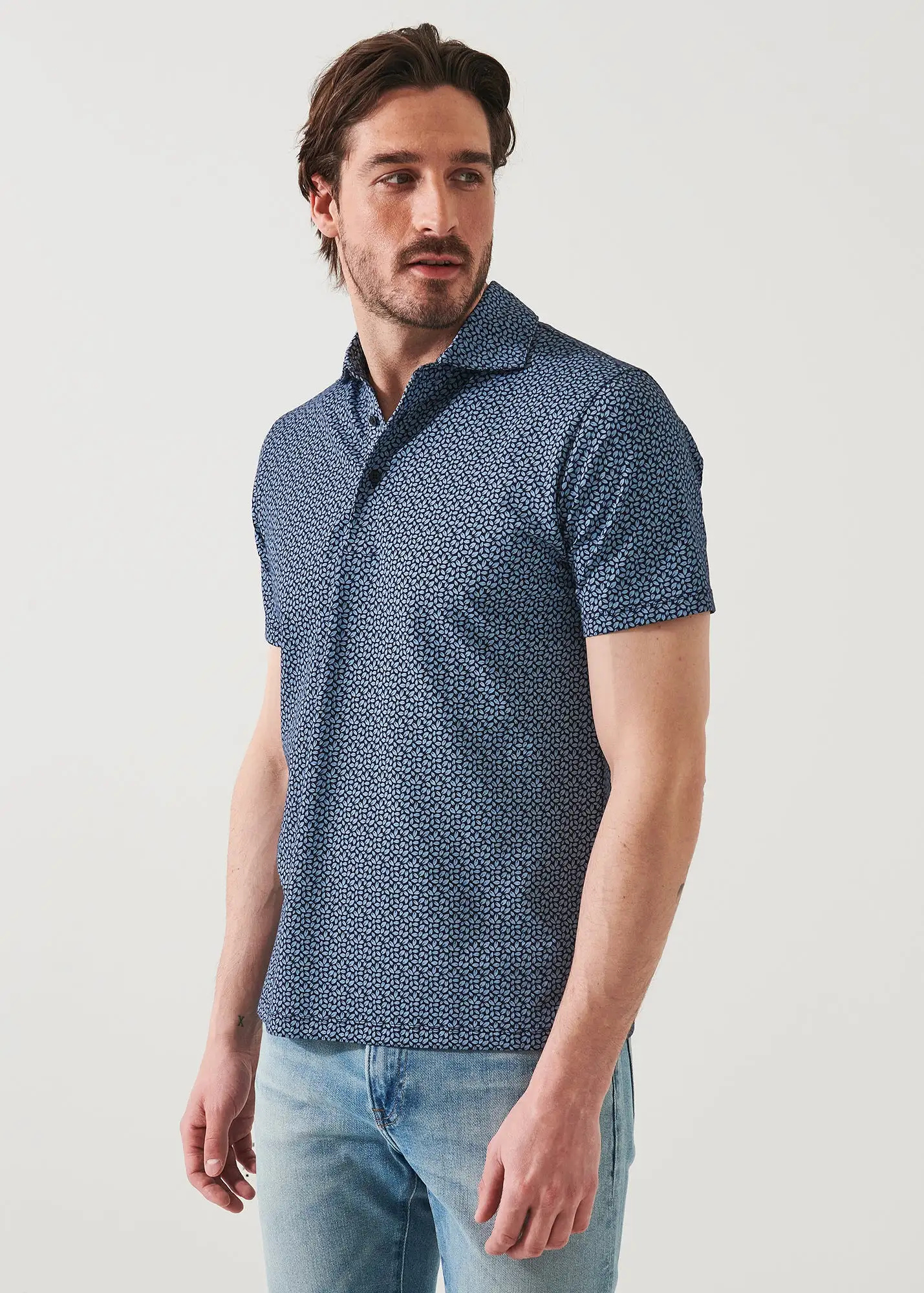 PIMA COTTON STRETCH PRINTED POLO