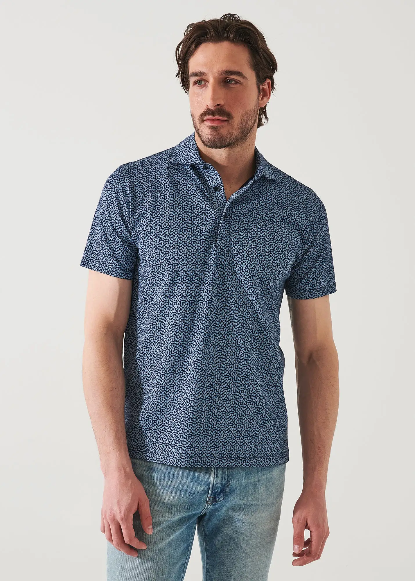 PIMA COTTON STRETCH PRINTED POLO