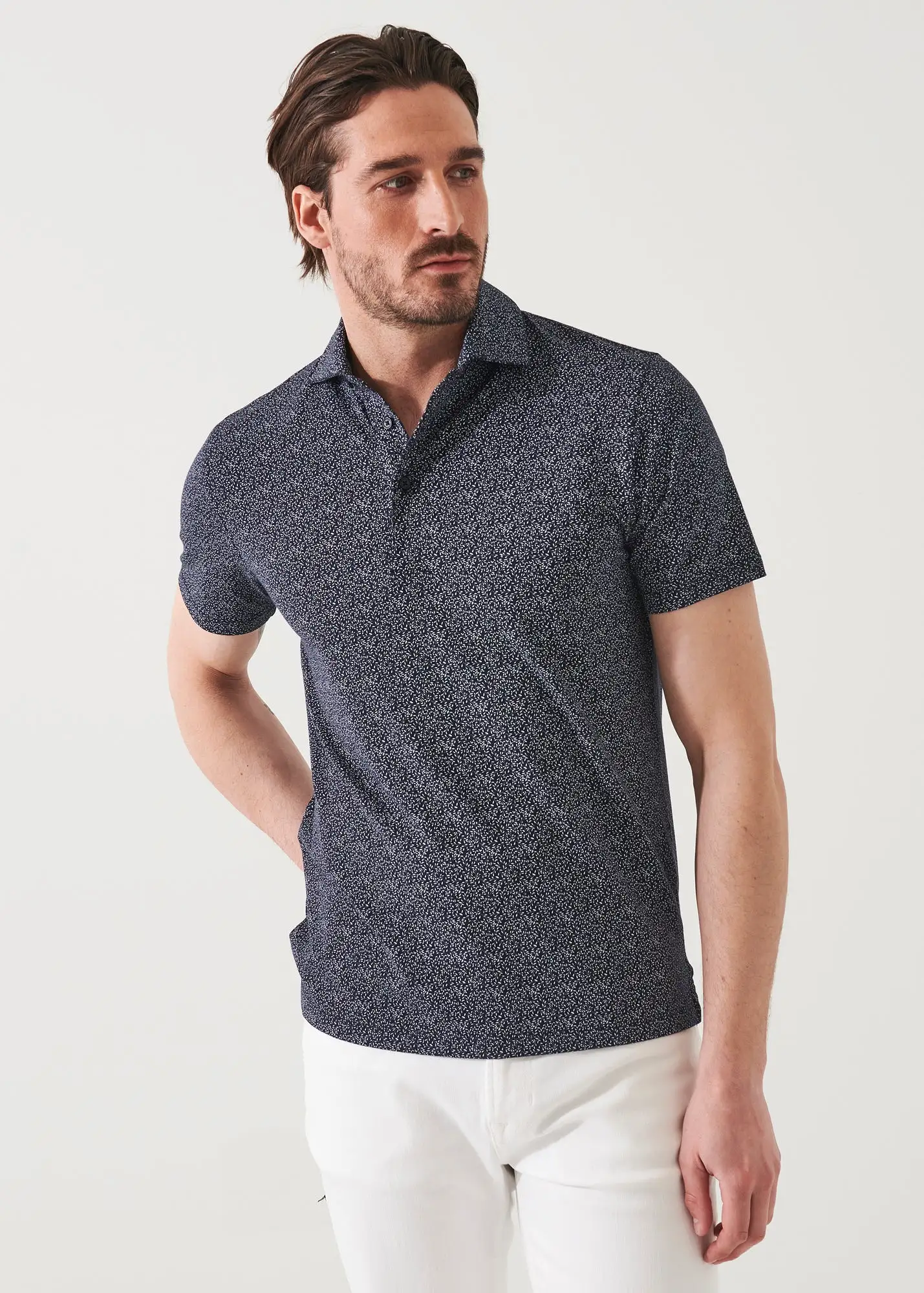 PIMA COTTON STRETCH PRINTED POLO