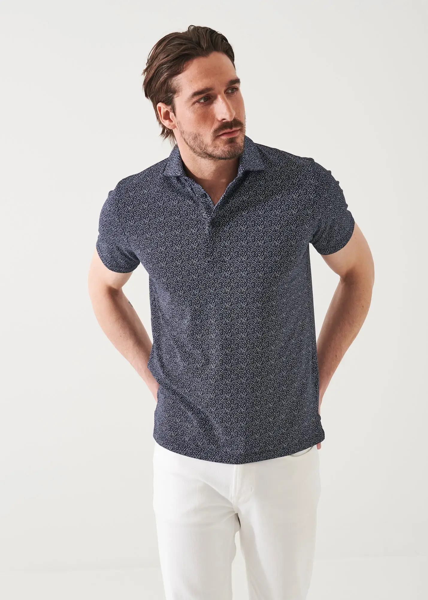 PIMA COTTON STRETCH PRINTED POLO