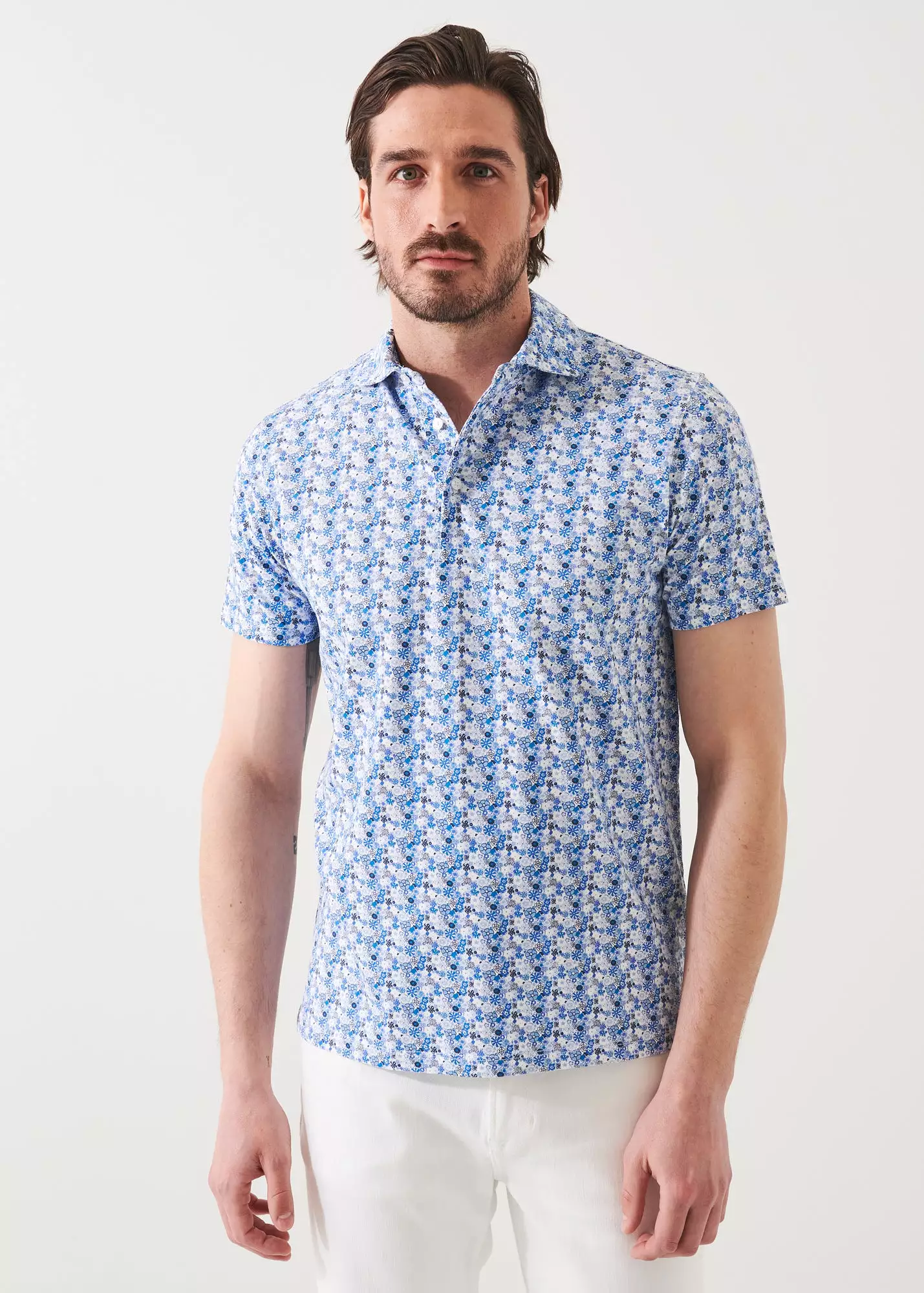 PIMA COTTON STRETCH PRINTED POLO