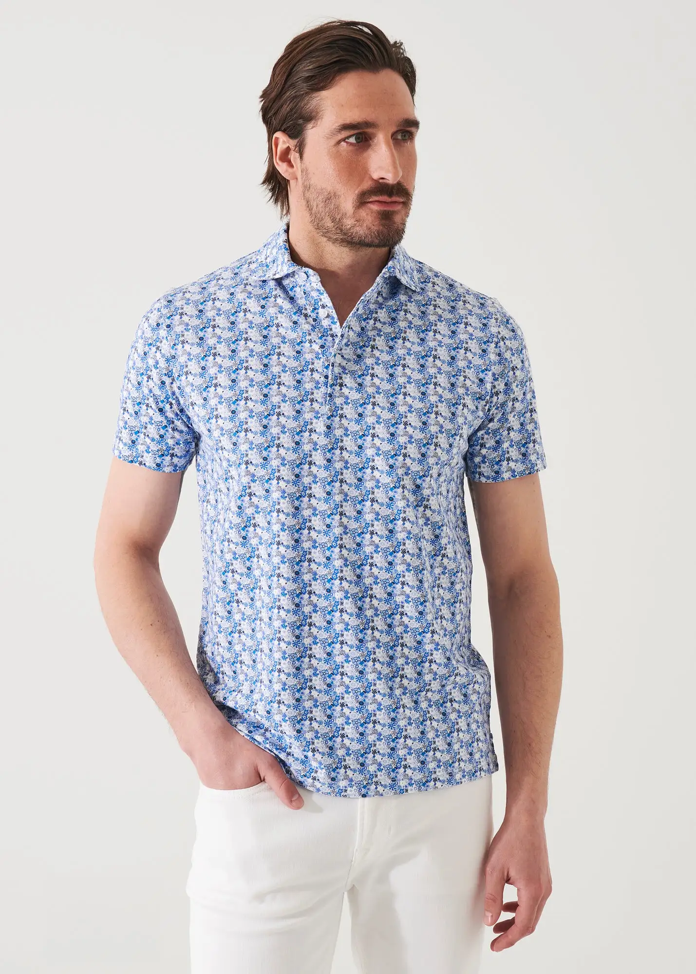 PIMA COTTON STRETCH PRINTED POLO