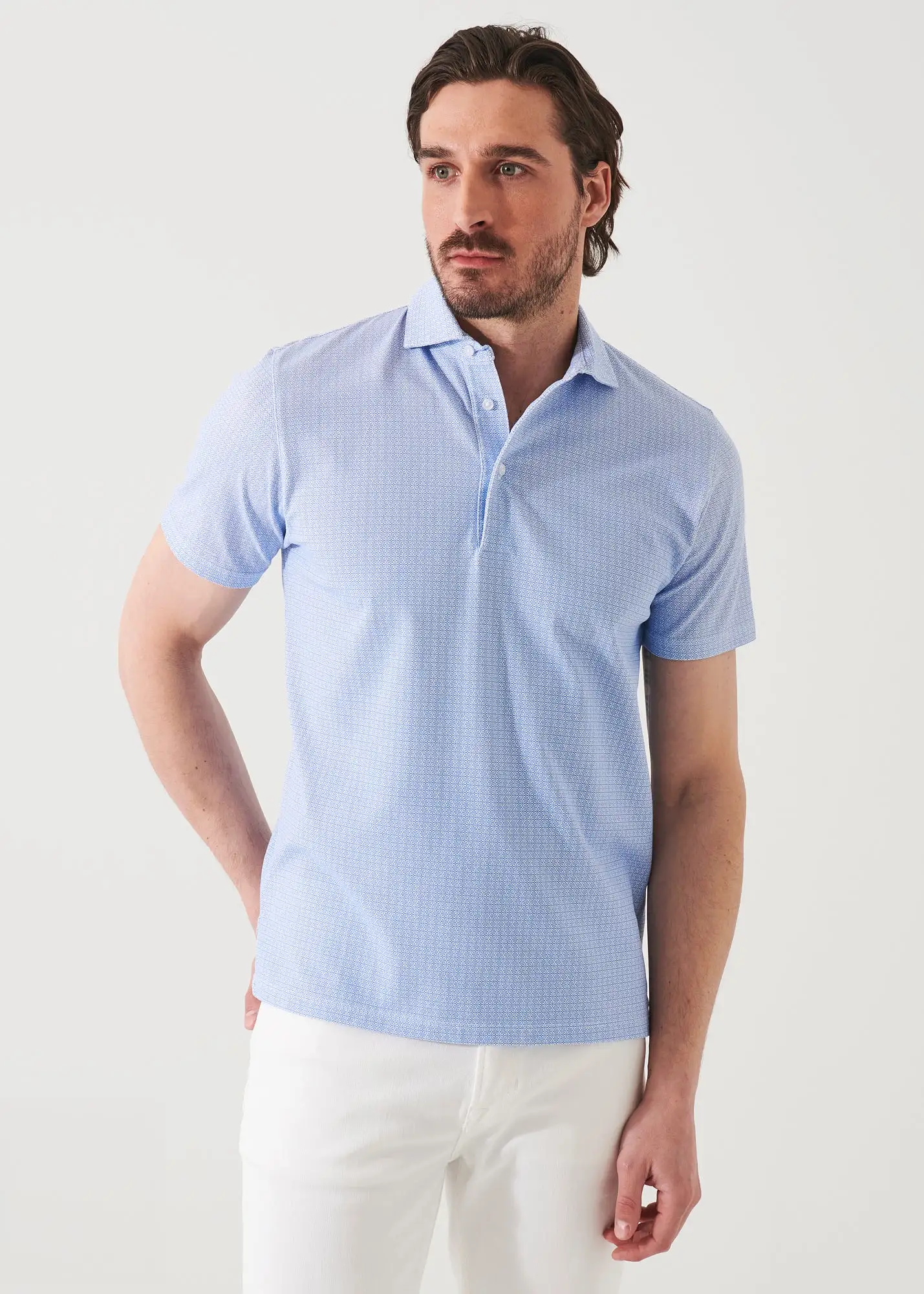 PIMA COTTON STRETCH PRINTED POLO