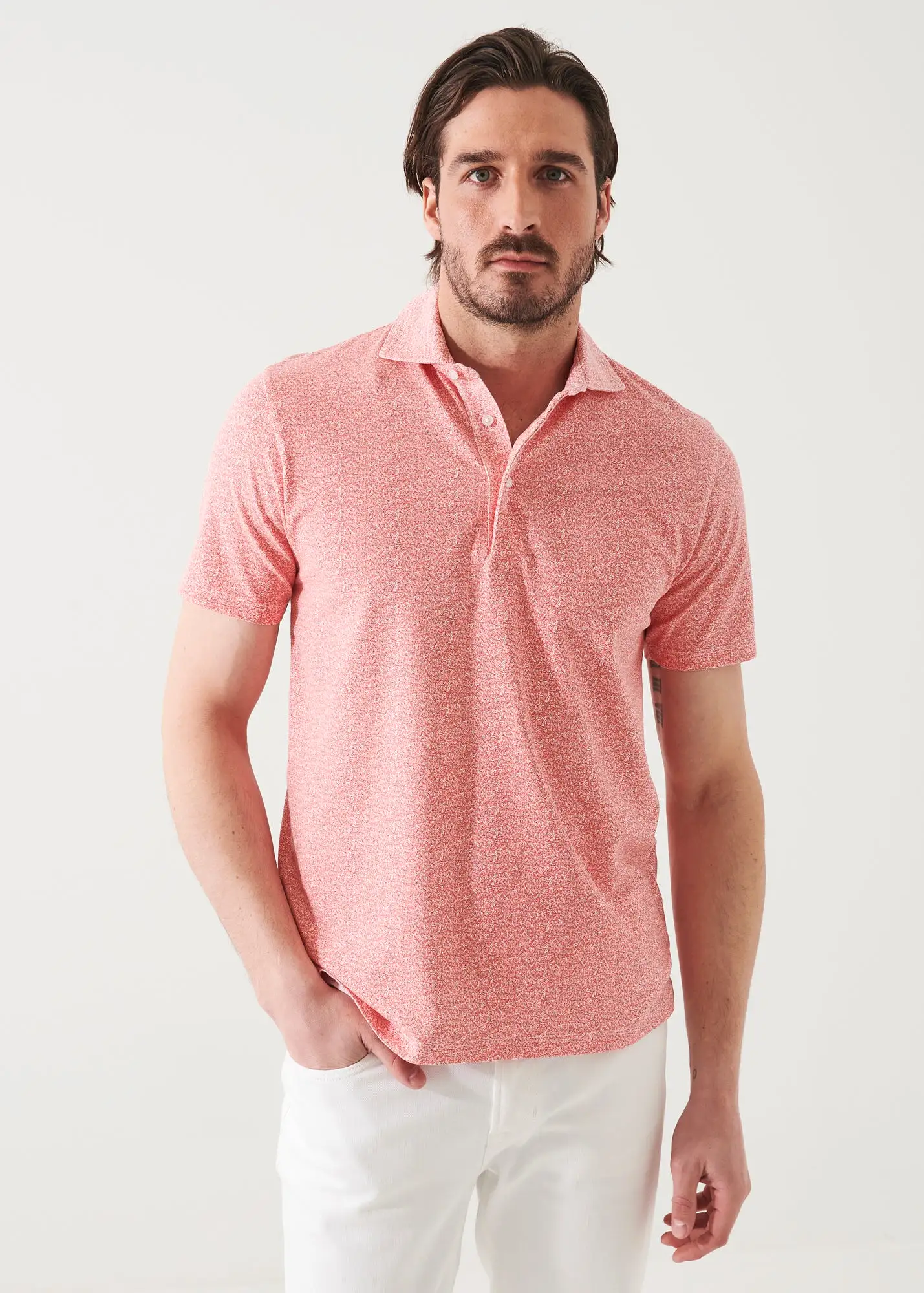 PIMA COTTON STRETCH PRINTED POLO