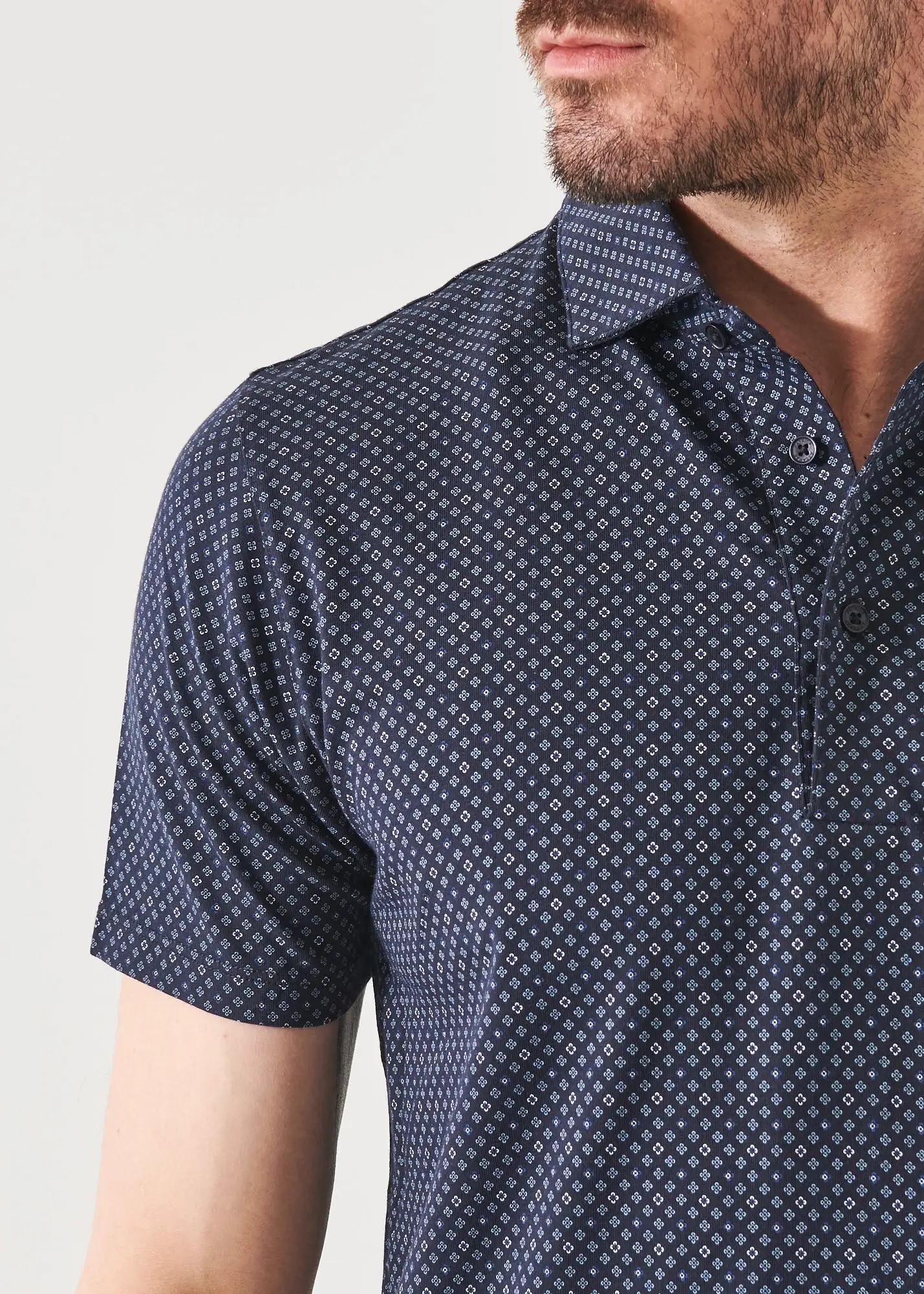 PIMA COTTON STRETCH PRINTED POLO