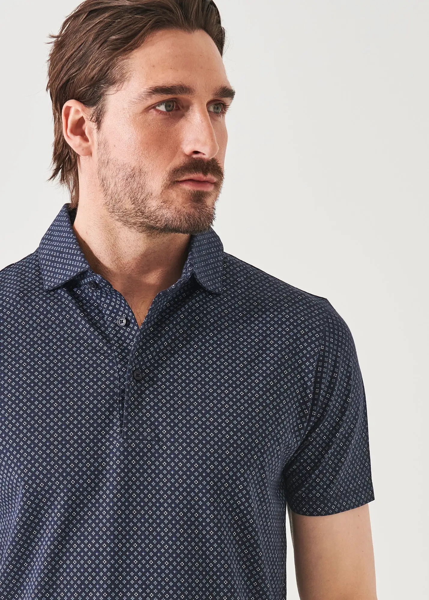 PIMA COTTON STRETCH PRINTED POLO