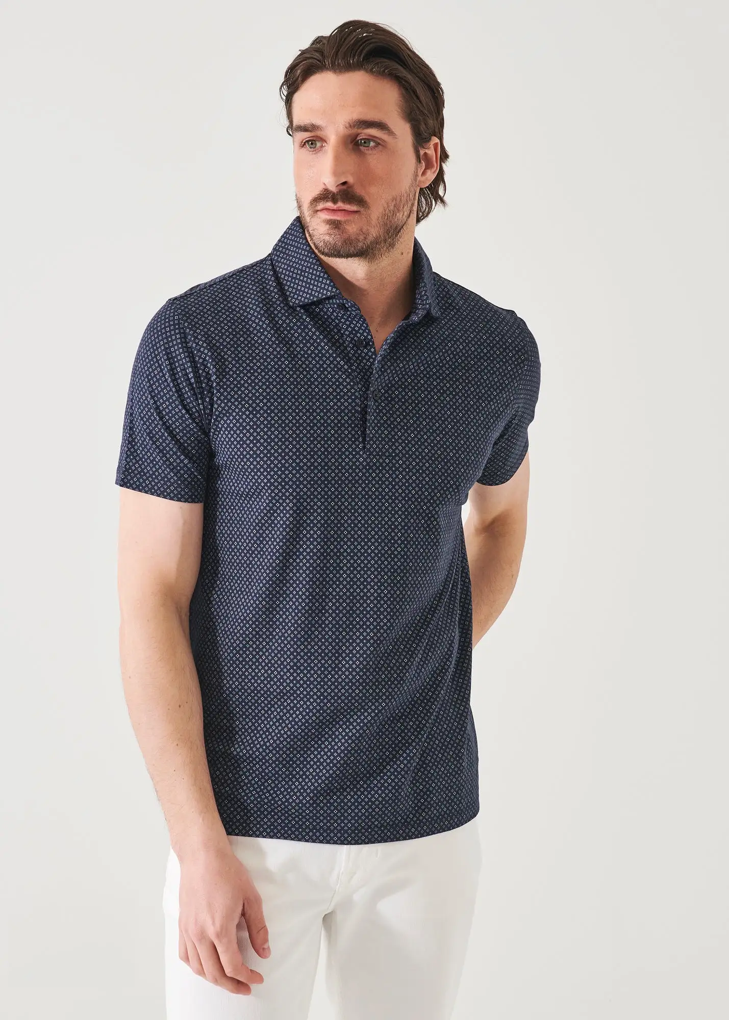 PIMA COTTON STRETCH PRINTED POLO