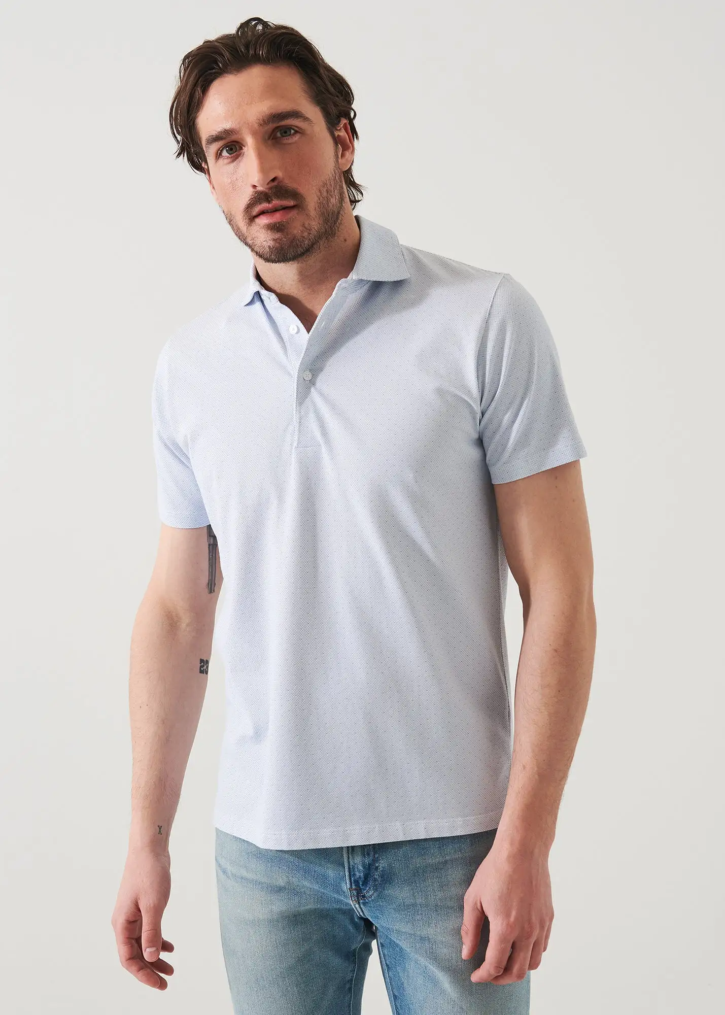 PIMA COTTON STRETCH PRINTED POLO