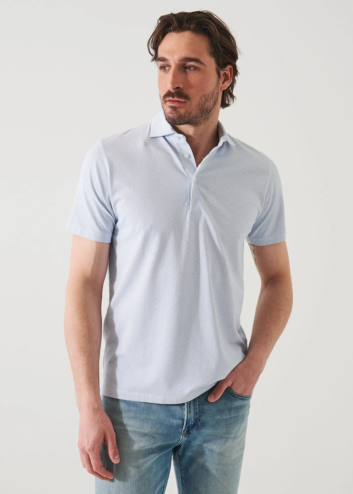 PIMA COTTON STRETCH PRINTED POLO