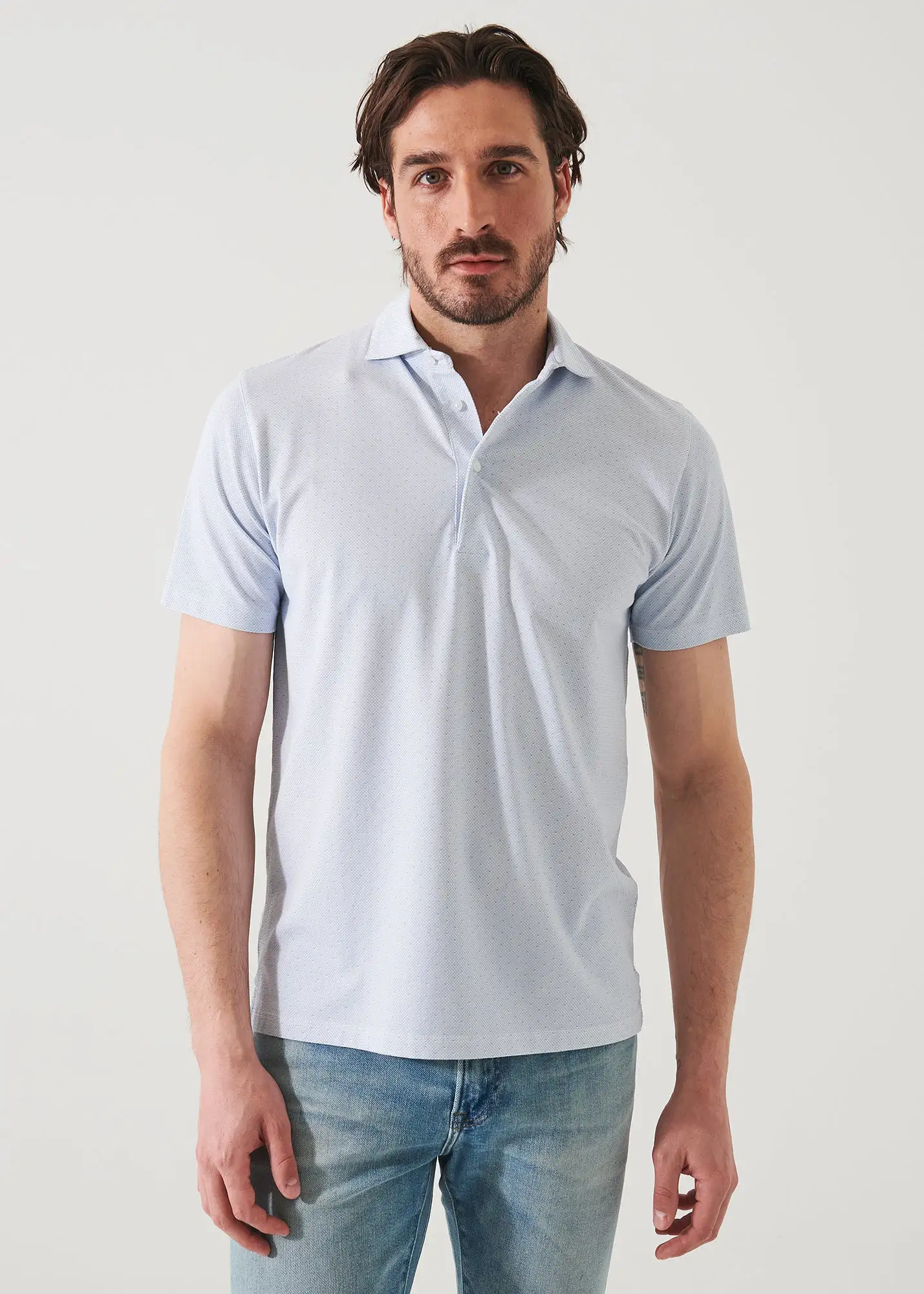 PIMA COTTON STRETCH PRINTED POLO