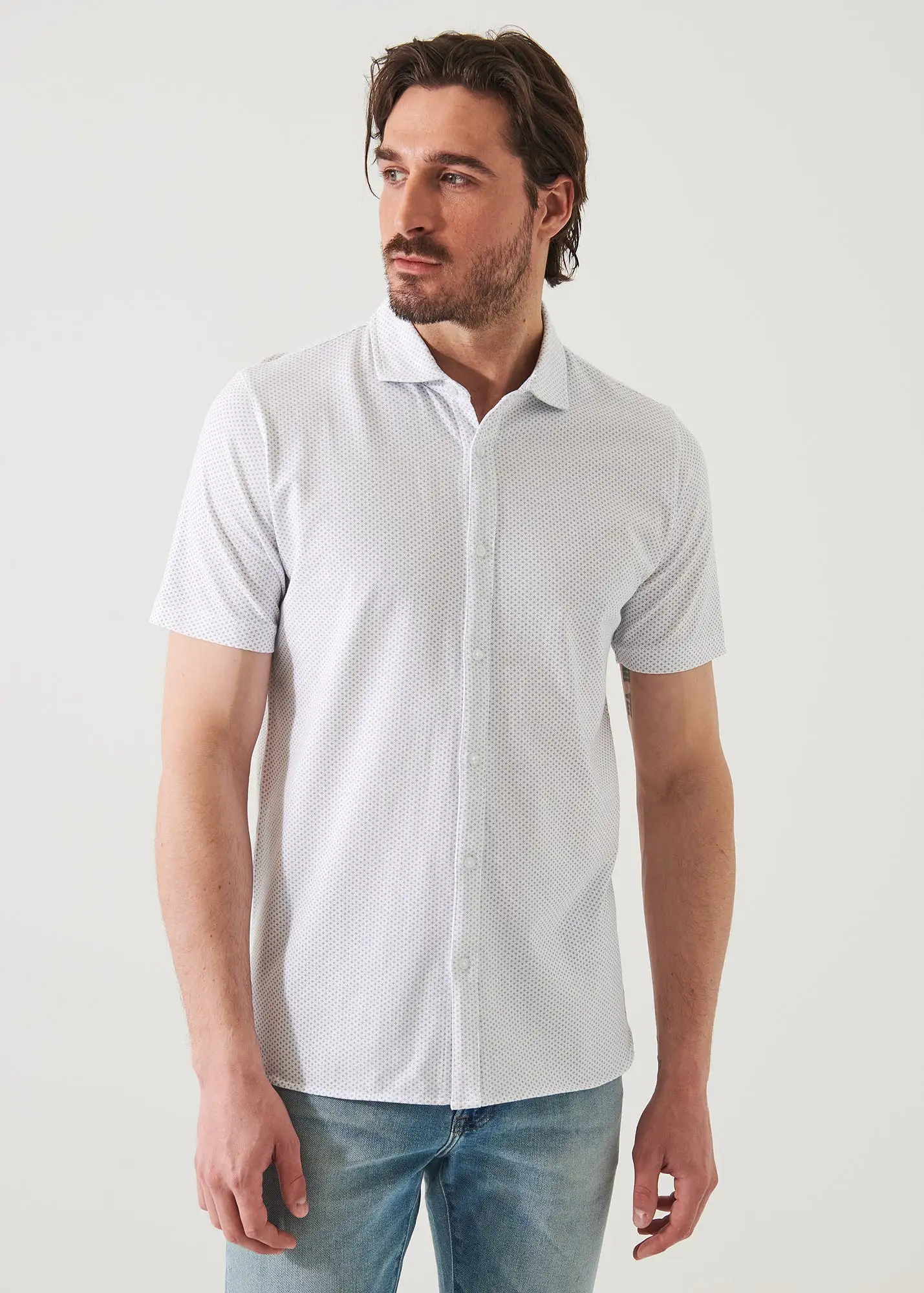 PIMA COTTON STRETCH PRINTED SHIRT