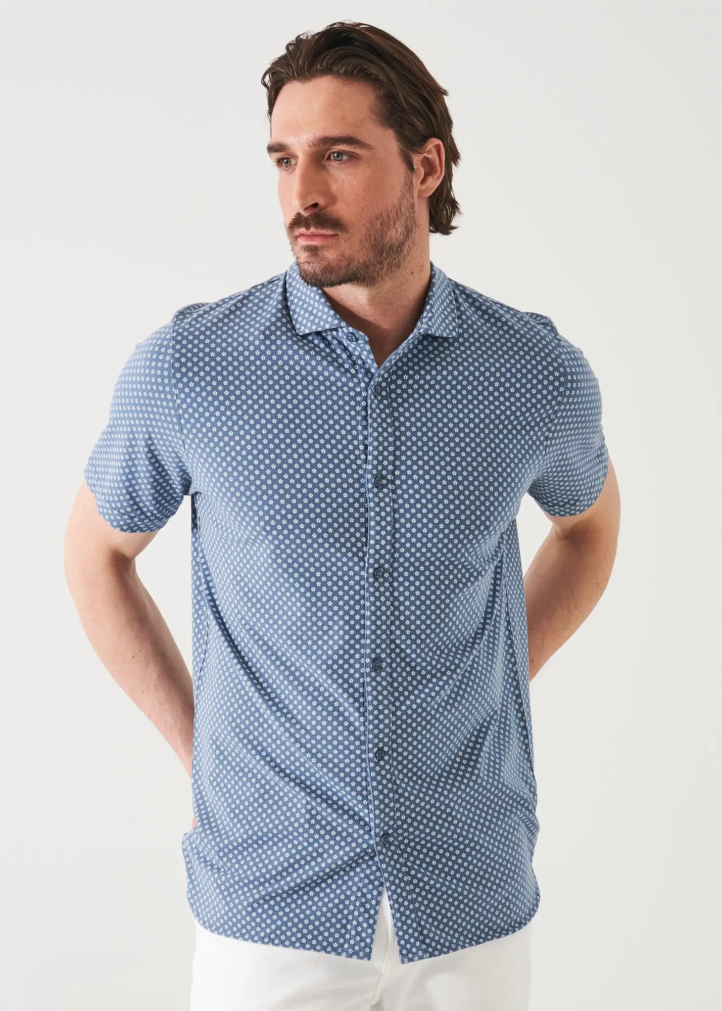 PIMA COTTON STRETCH PRINTED SHIRT