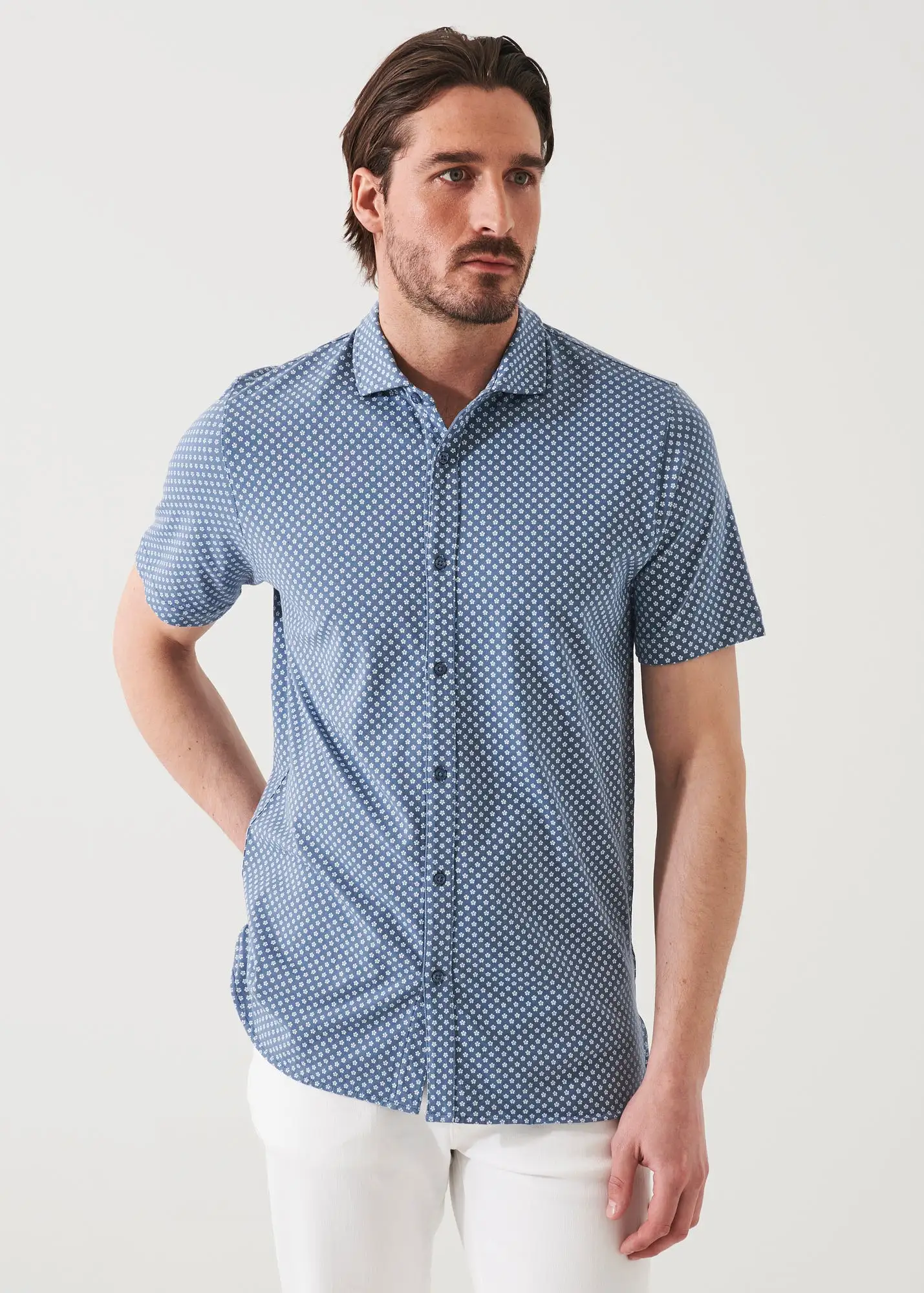 PIMA COTTON STRETCH PRINTED SHIRT