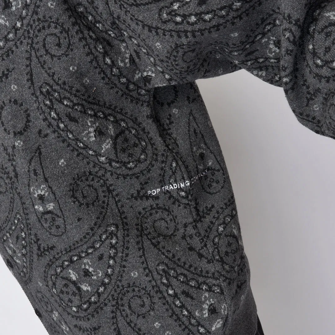 Pop Trading Company - Paisley Knitted Cardigan (Anthracite/Black)