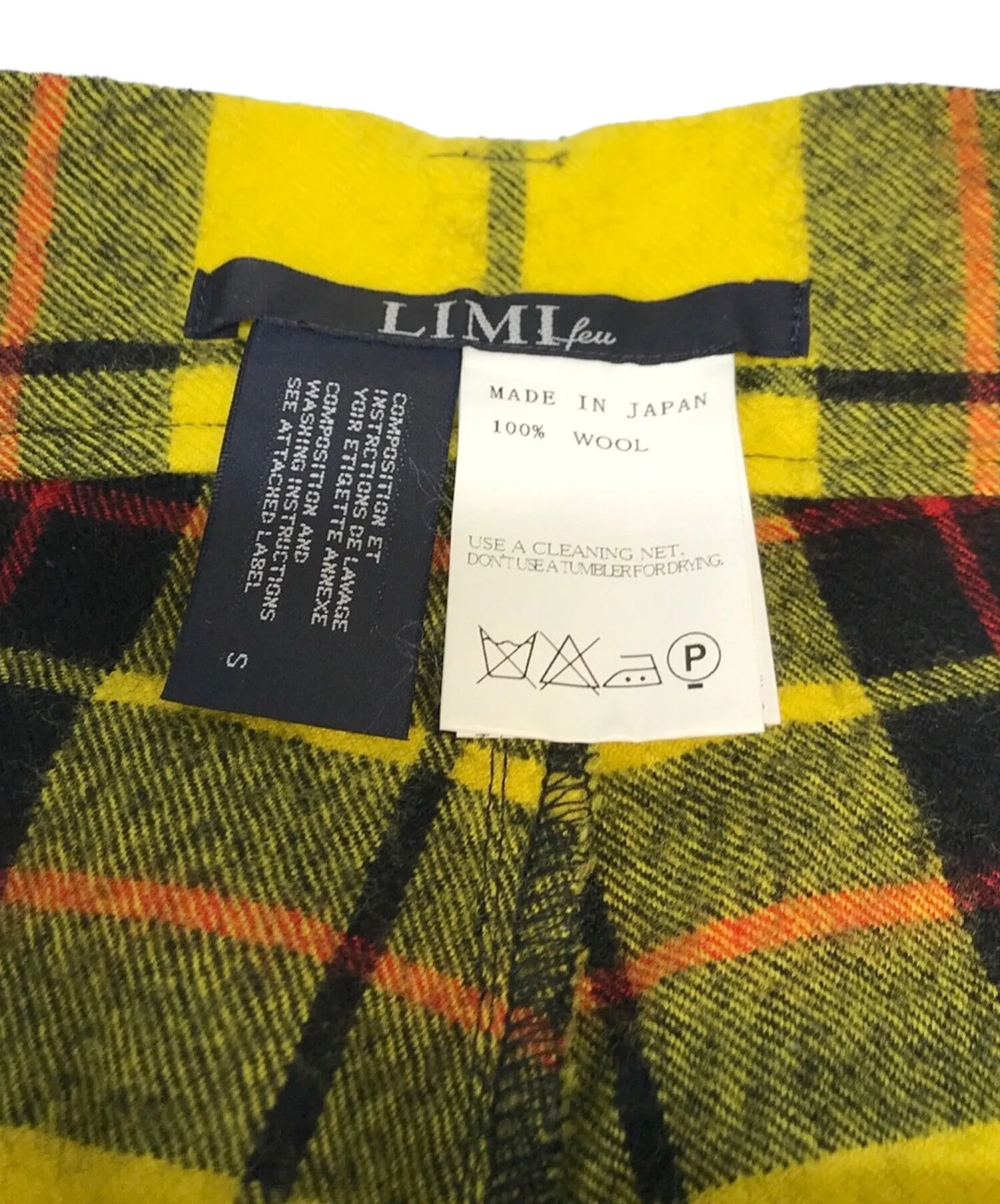 [Pre-owned] LIMI feu Wool check sarouel pants LD-P30-109