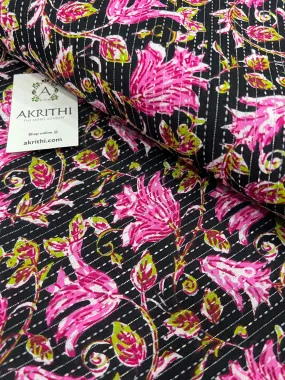 Printed Kantha pure cotton fabric 80 cms cut