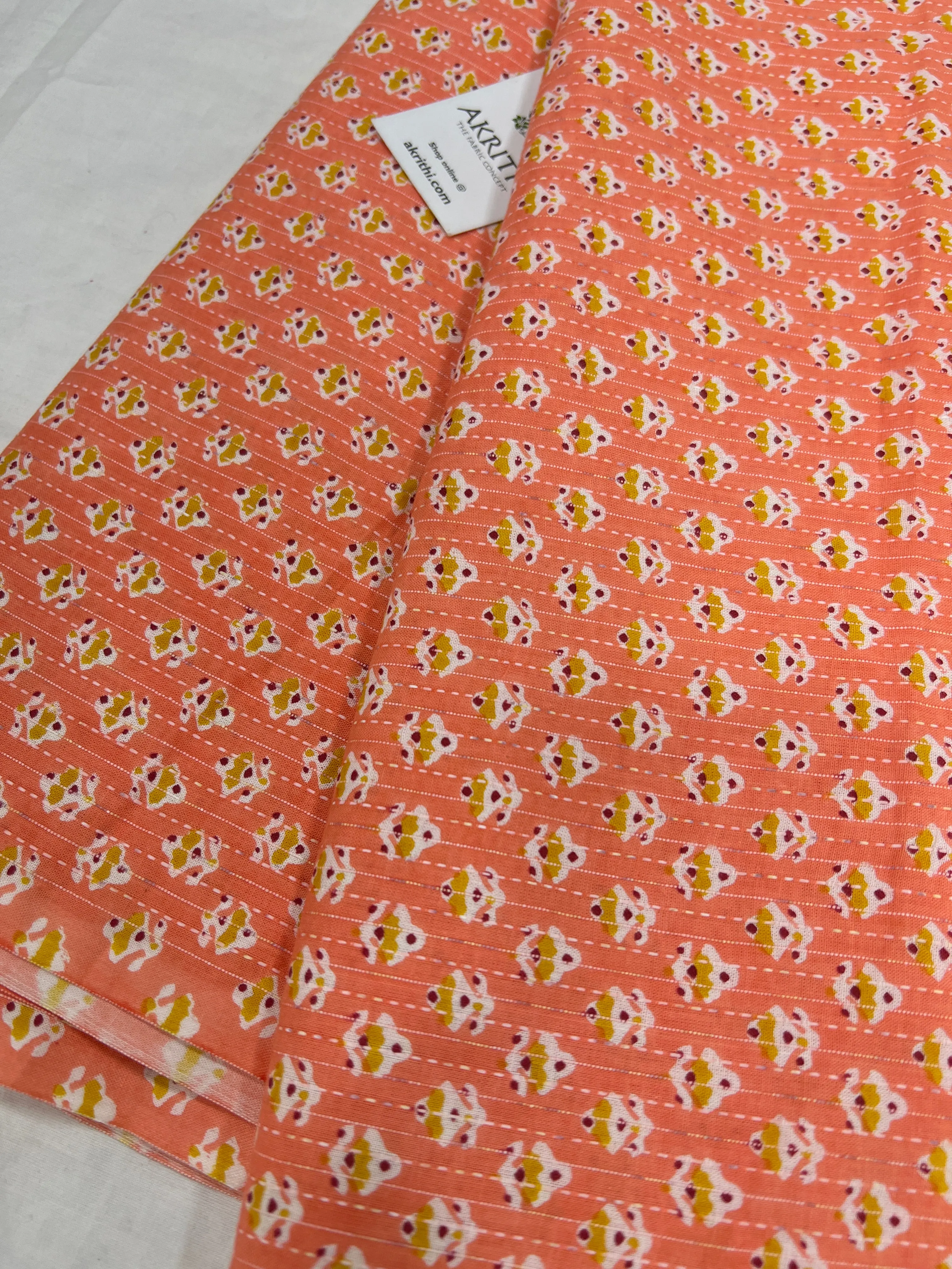 Printed Kantha pure cotton fabric