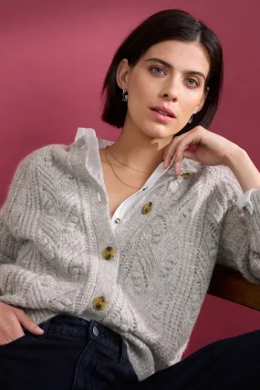 Sand Thistle Mohair-Blend Cardigan