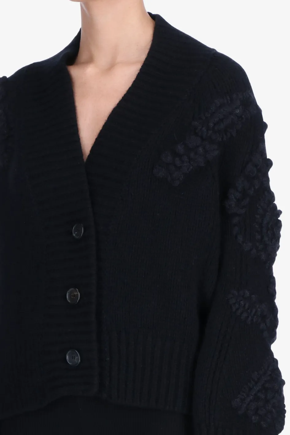 Short Cardigan with Buttons and Sleeve Detail