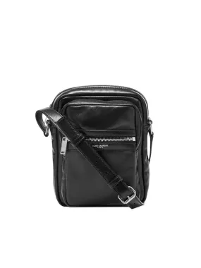 Sid Leather Crossbody Bag in Black