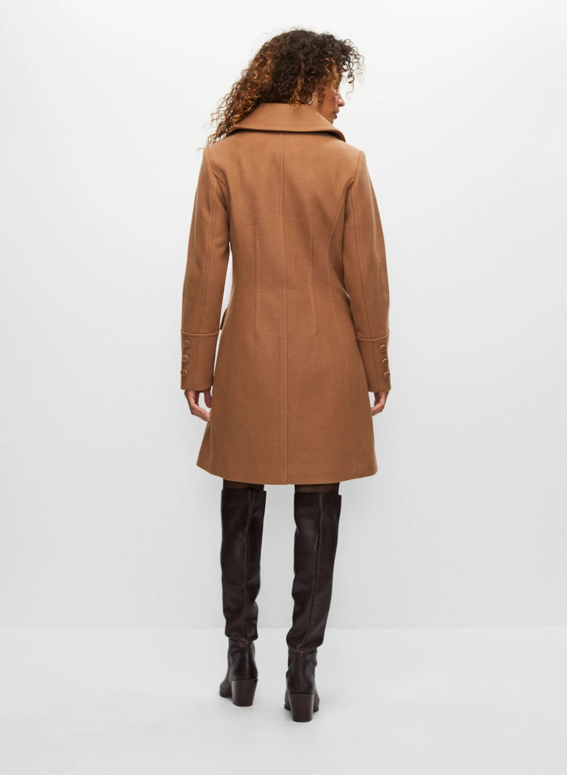 Stretch Wool Blend Coat