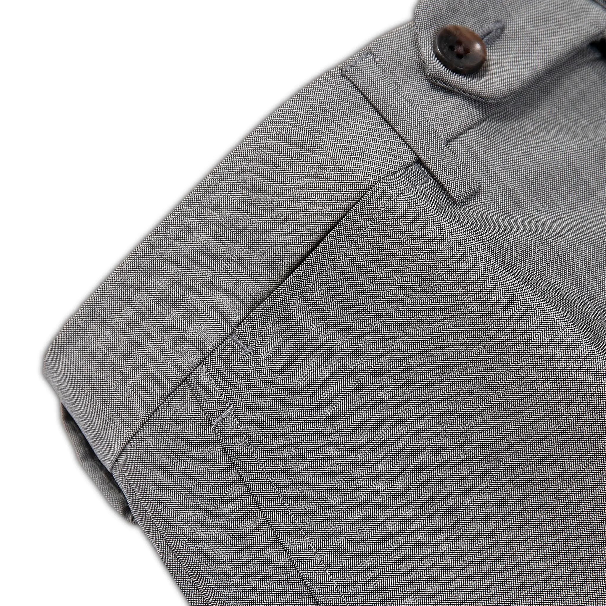 Suit Gaston Blazer and Flavien Pant in panama wool and mohair (grey melange)