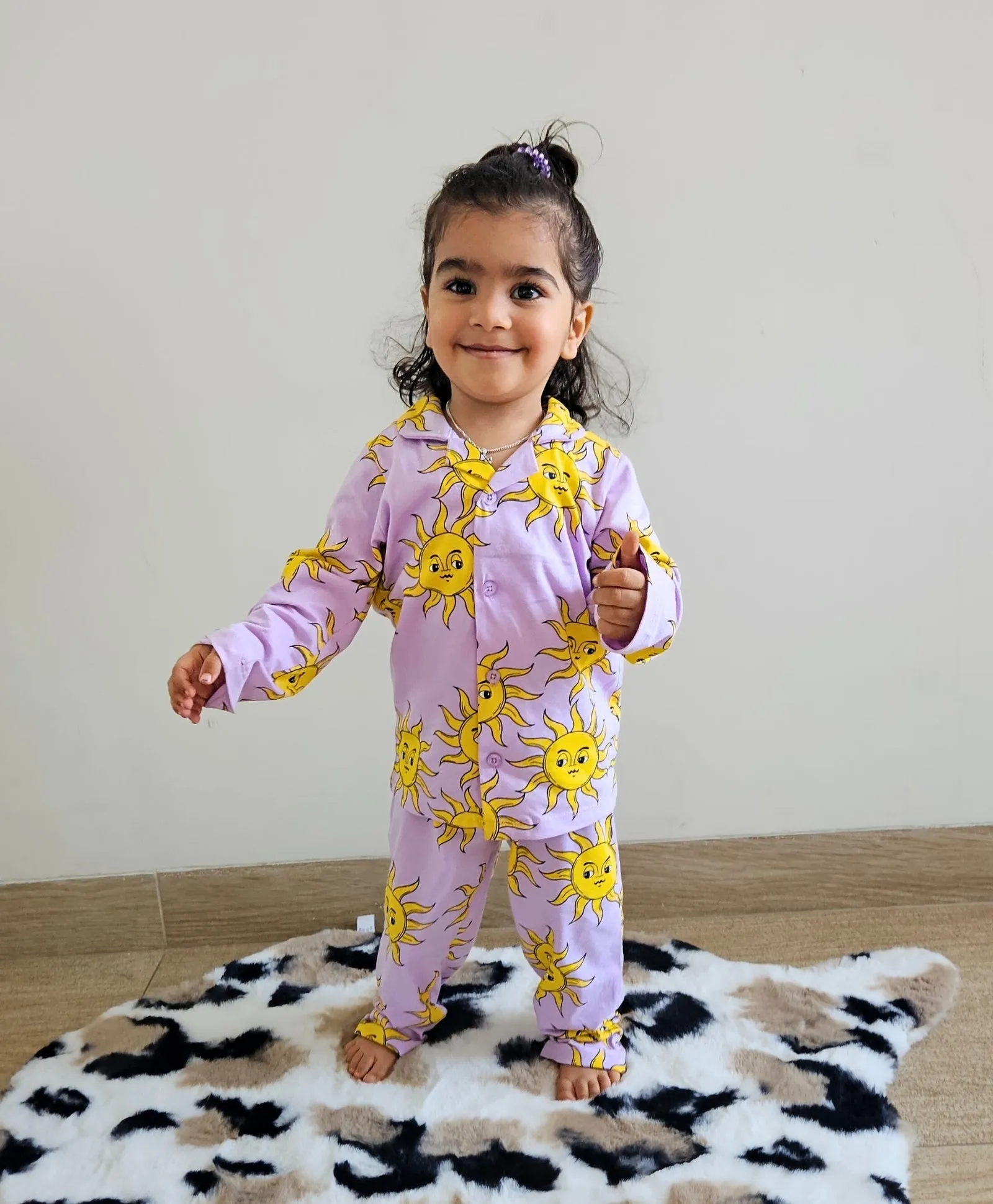 Sun Print Kids Full Sleeves Cotton Night Suit