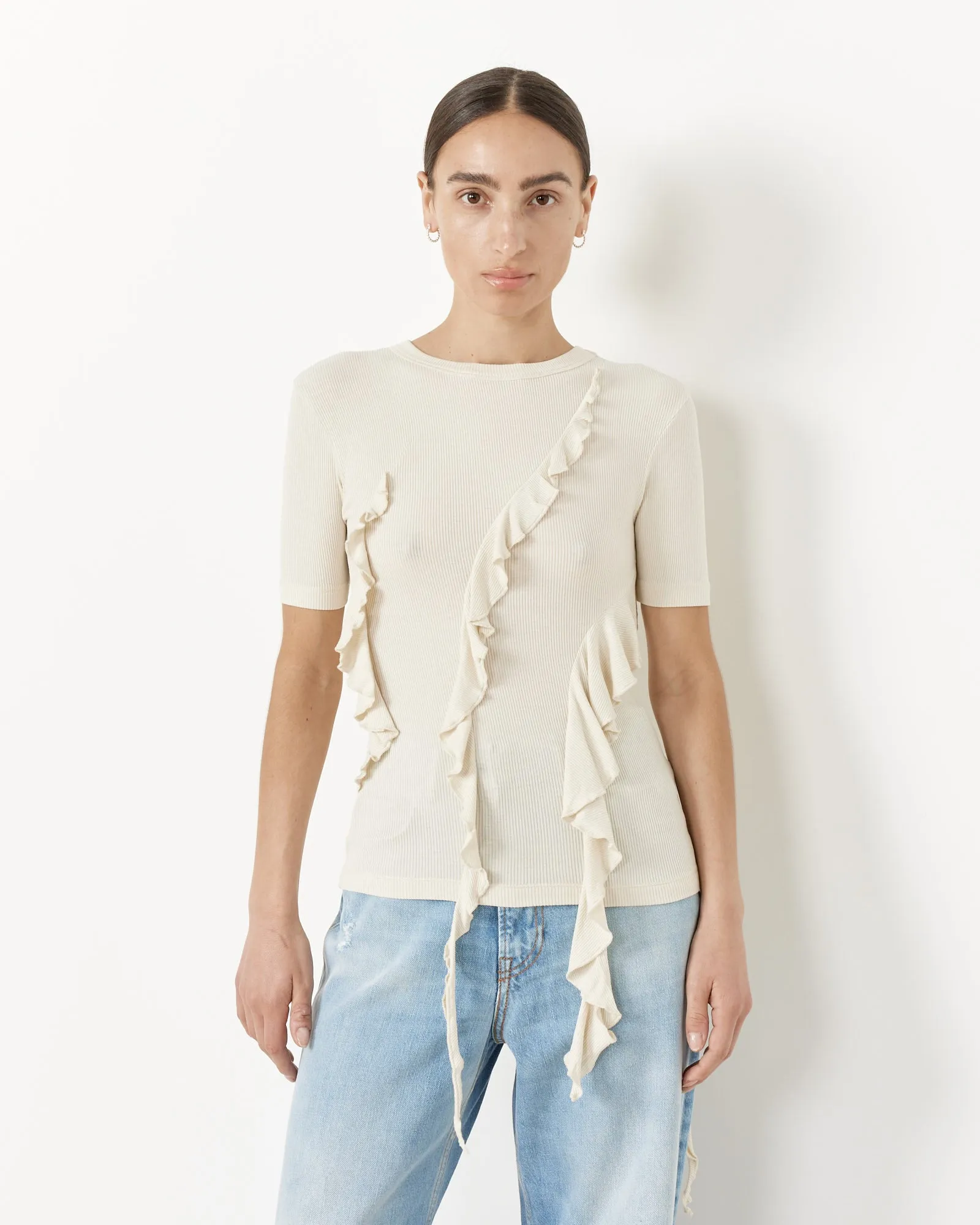 T-Shirt in Ecru Beige