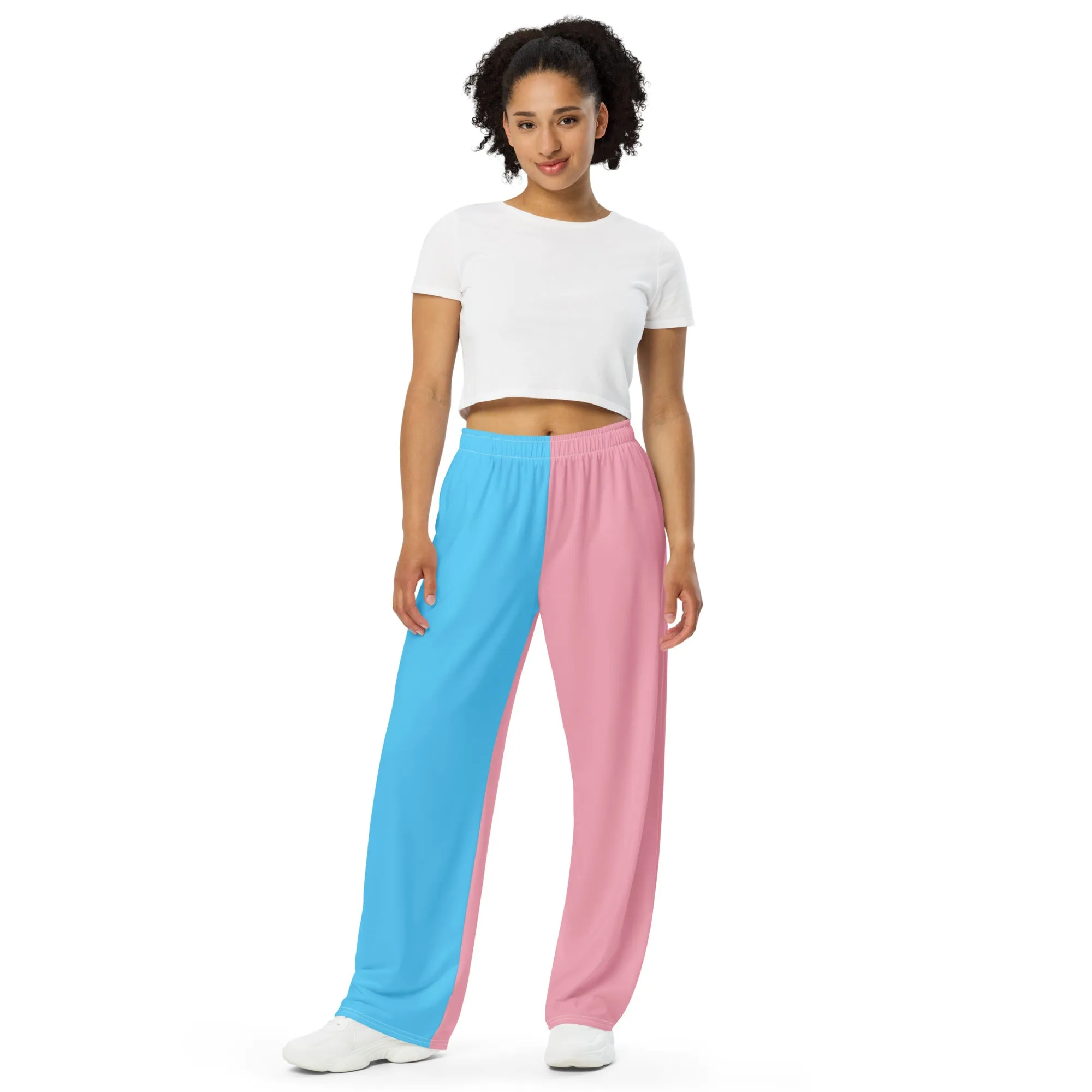 Teen - Plus Size Blue Pink White Soft Comfy Pajama Style Lounge Pants