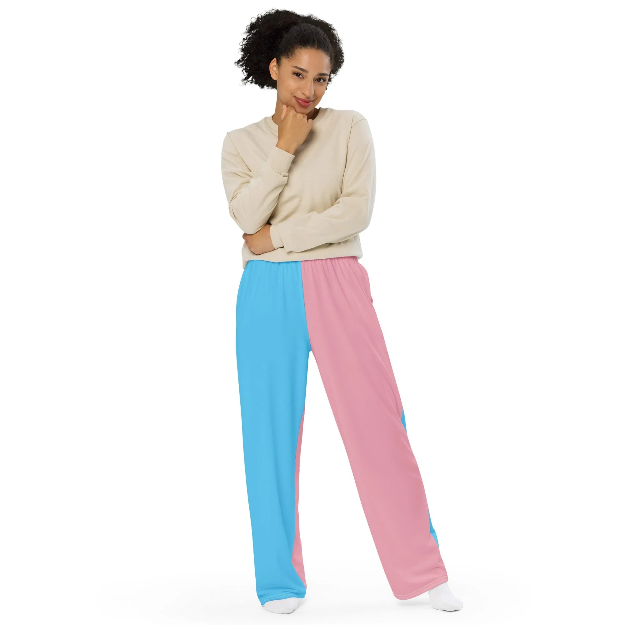 Teen - Plus Size Blue Pink White Soft Comfy Pajama Style Lounge Pants