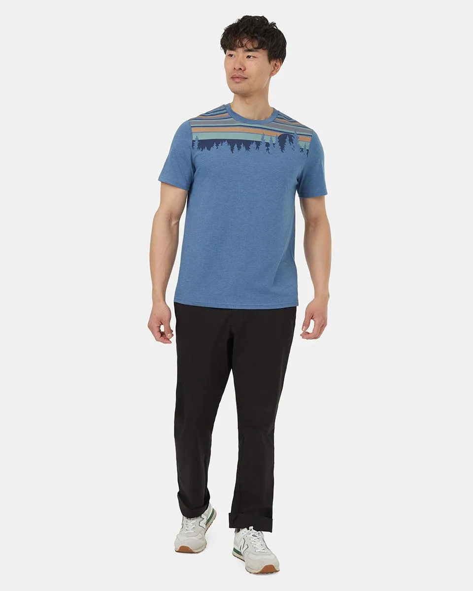 Tentree Retro Juniper T-shirt In Canyon Blue Heather/Sandstone