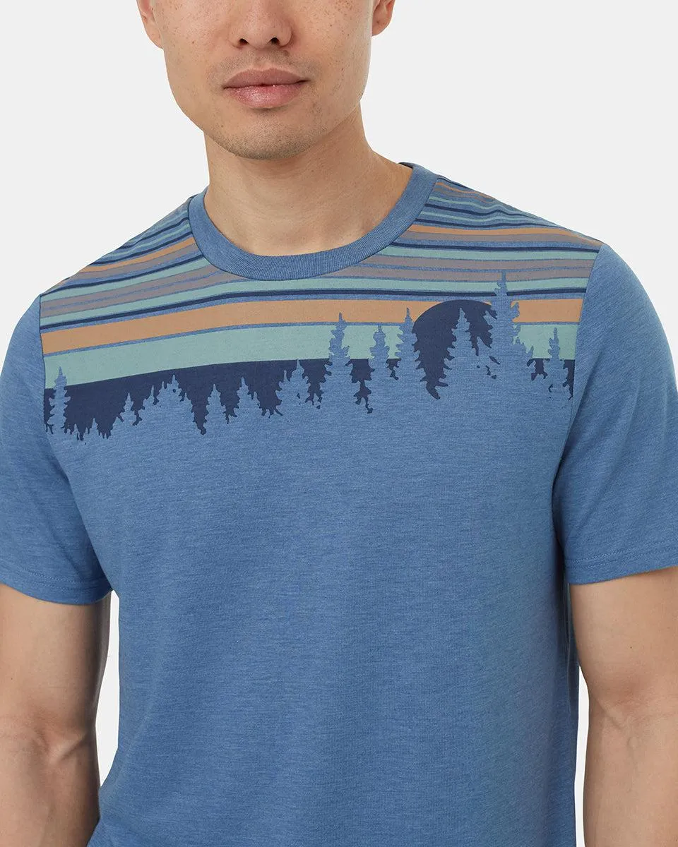 Tentree Retro Juniper T-shirt In Canyon Blue Heather/Sandstone