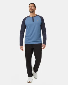 Tentree Treeblend Classic Henley Longsleeve In Canyon Blue/Midnight Blue Heather