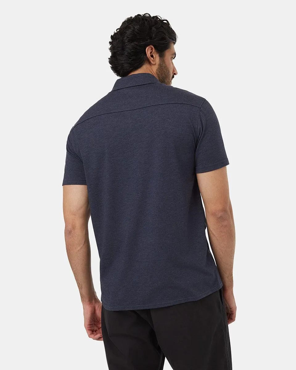 Tentree TreeBlend Shortssleeve Shirt In Midnight Blue Heather