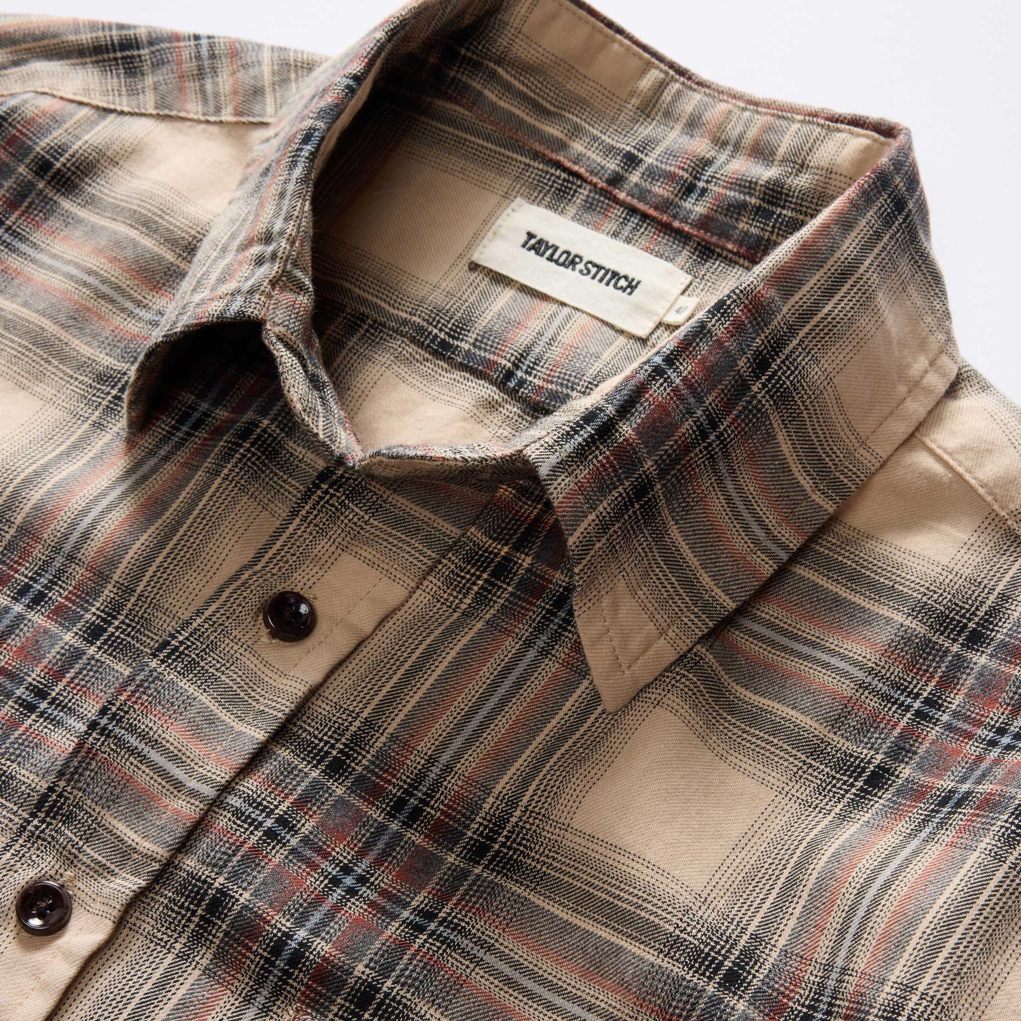 The California in Dune Plaid Brushed Cotton Twill